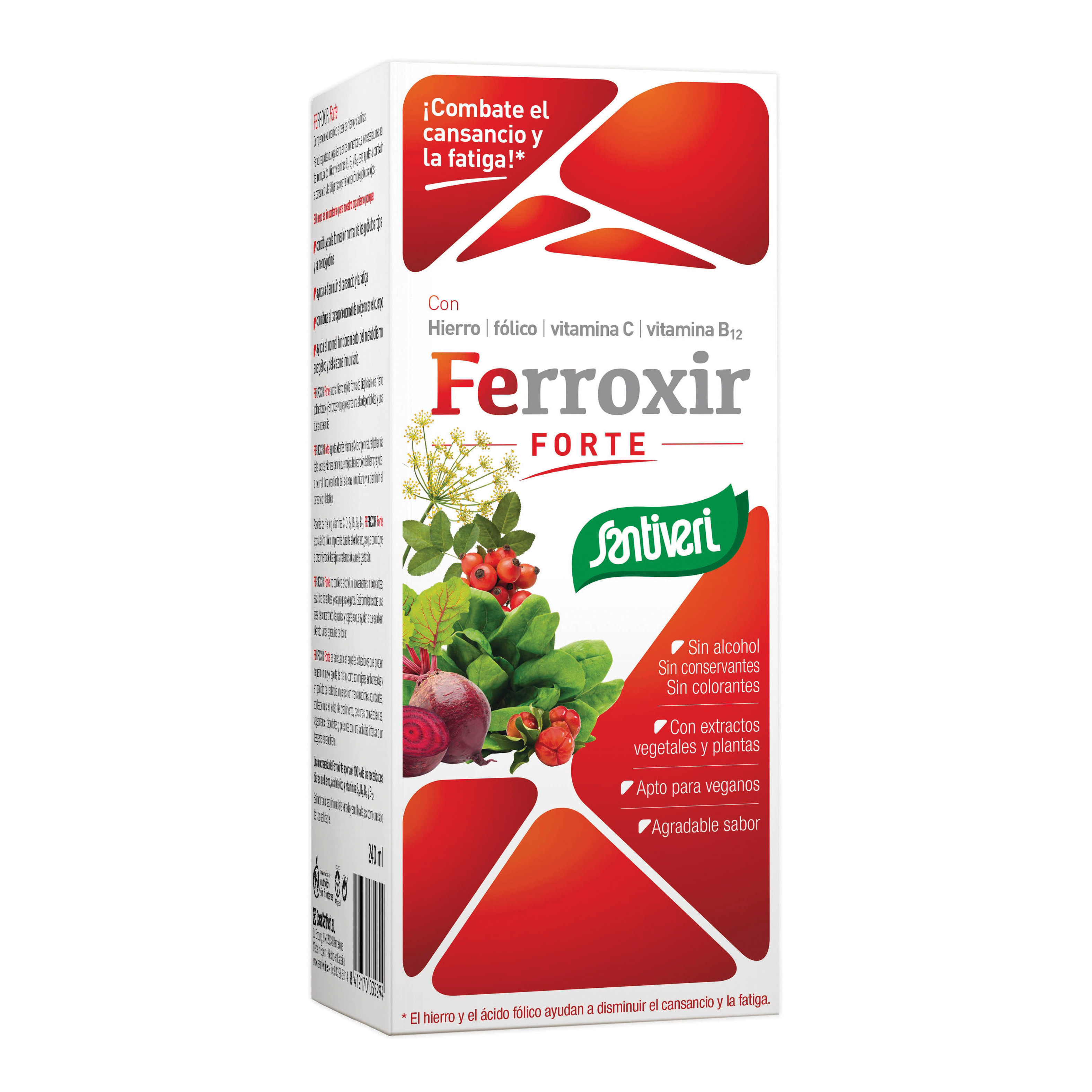 Santiveri Rossi/Rosa Integratore Ferroxir Forte Con Ferro E Vitamine, 240Ml - Immagine 4