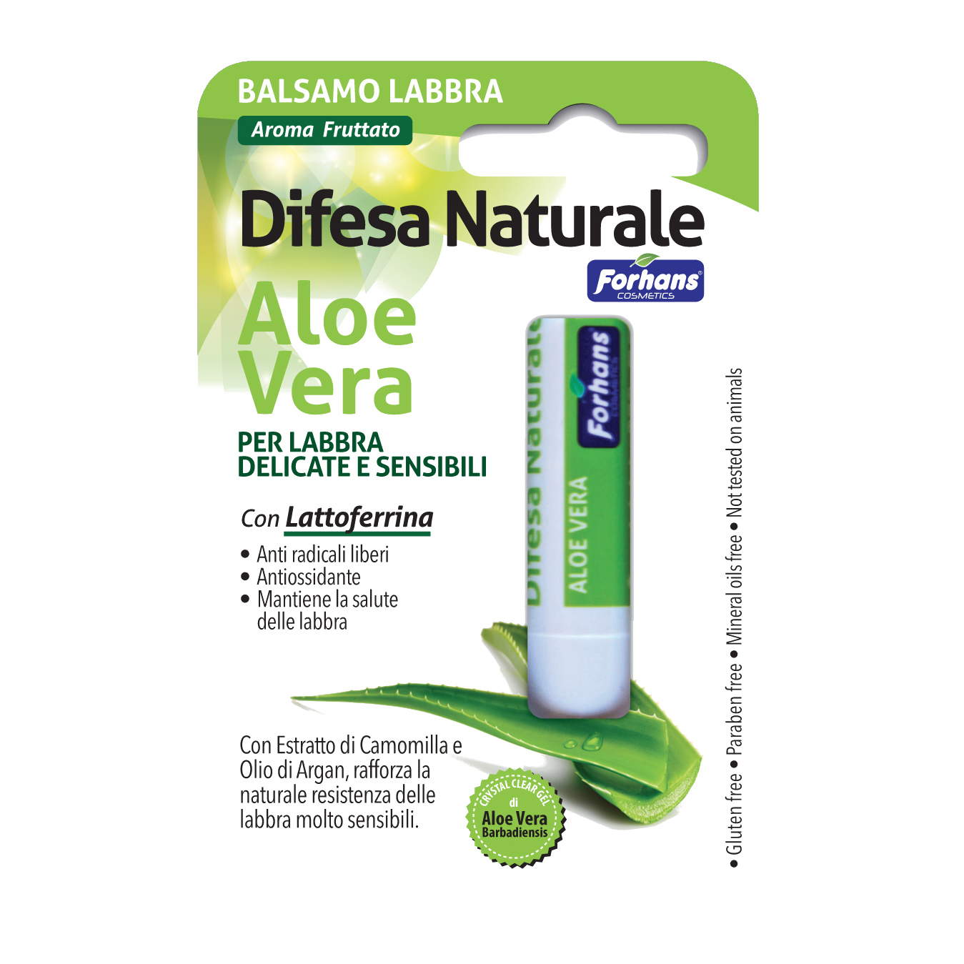 Uragme Forhans Balsamo Labbra Difesa Naturale Aloe Vera - Immagine 3