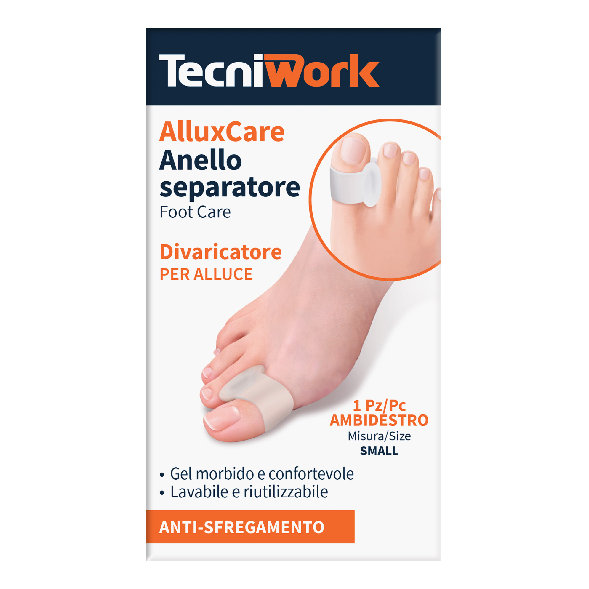 Separatore e Divaricatore Alluce in Morbido Gel Taglia S 1 Pezzo - Tecniwork - Immagine 3