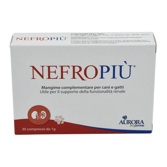 Nefropiu Mangime Complementare per Cani e Gatti Supporto Funzionalità Renale 30 Compresse - Aurora Biofarma - Immagine 3