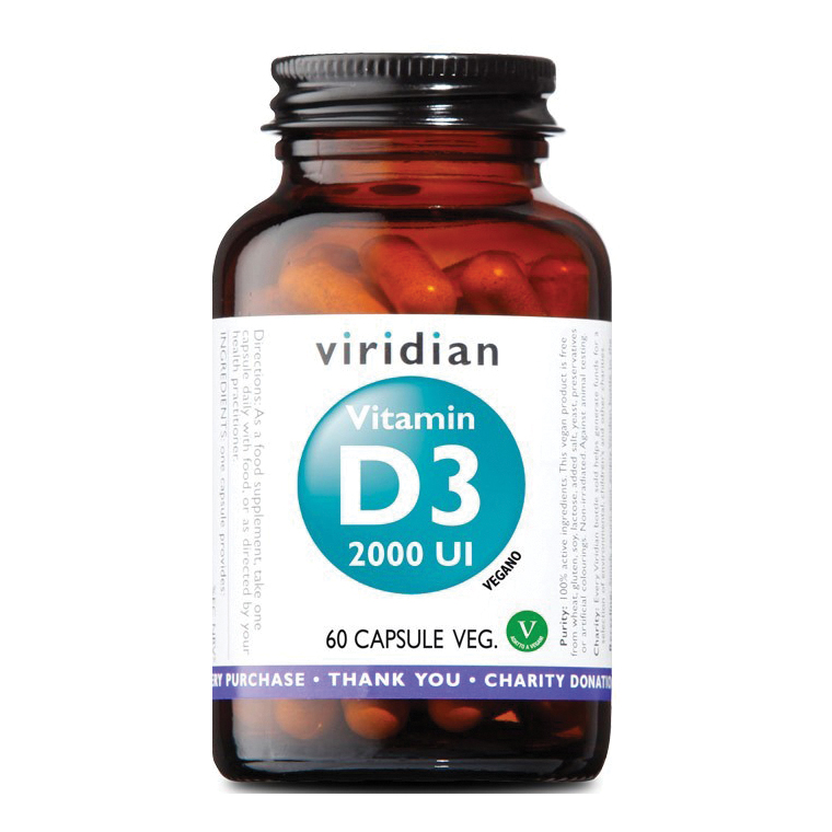 VIRIDIAN Vitamin D3 2000 IU 60 Capsule - Immagine 2