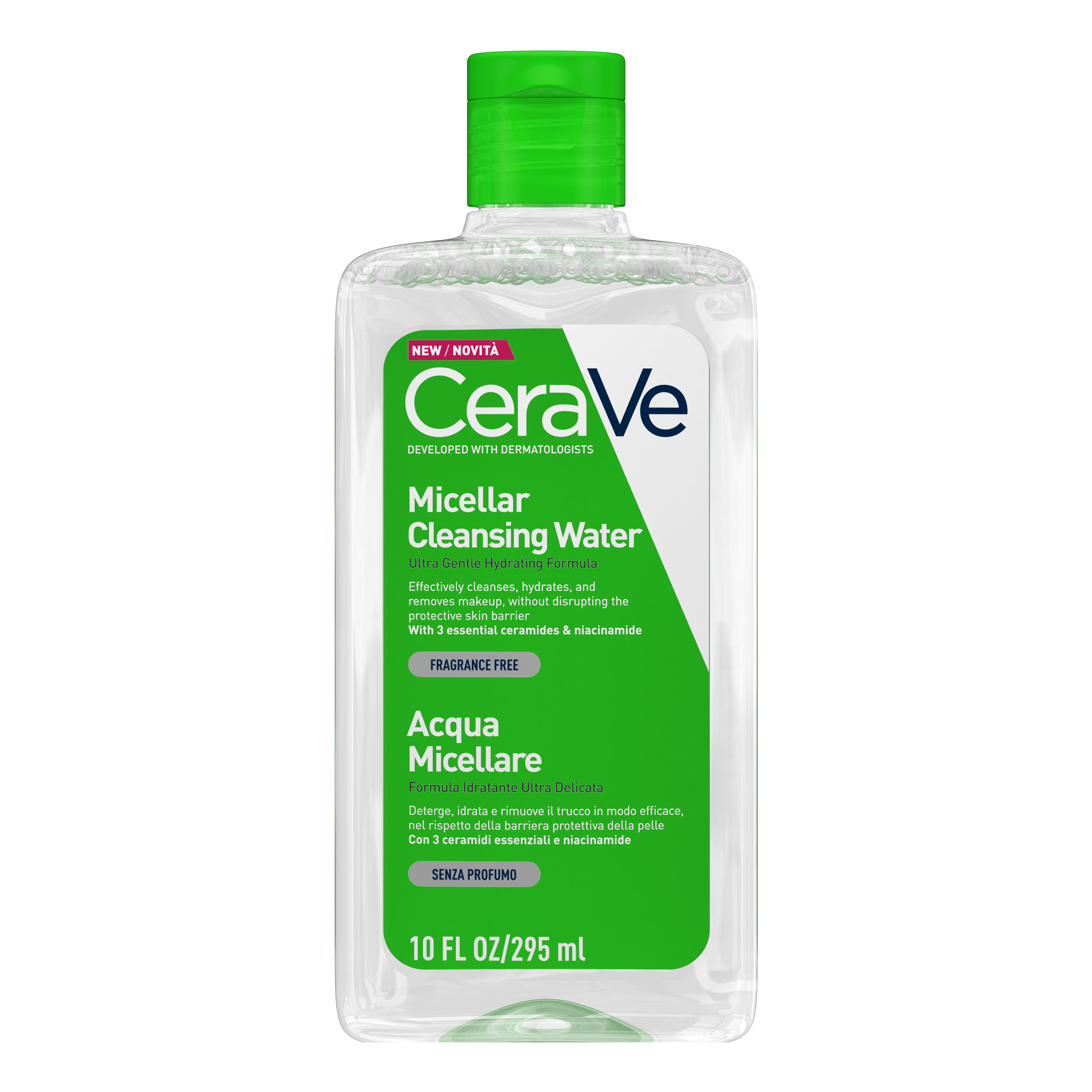 Acqua Micellare Cera Ve - Detergente Idratante per Viso e Occhi con Ceramidi e Niacinamide