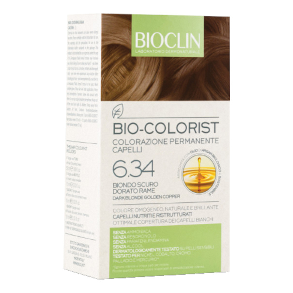 Bioclin Scuro/Dorato Bio Colorist Tinta 6,34 Biondo Rame Per Colorazione Permanente Kit - Immagine 3