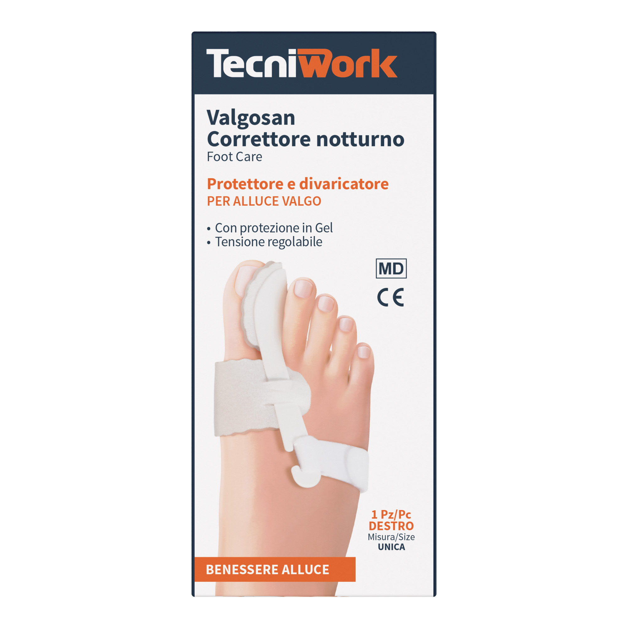 Valgosan Correttore Notturno Per Alluce Valgo Destro Misura Unica 1 Pezzo St - Immagine 9