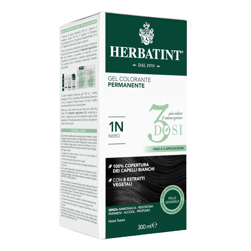 Herbatint Nero 1N Tinta Capelli Senza Ammoniaca 300Ml - Immagine 3