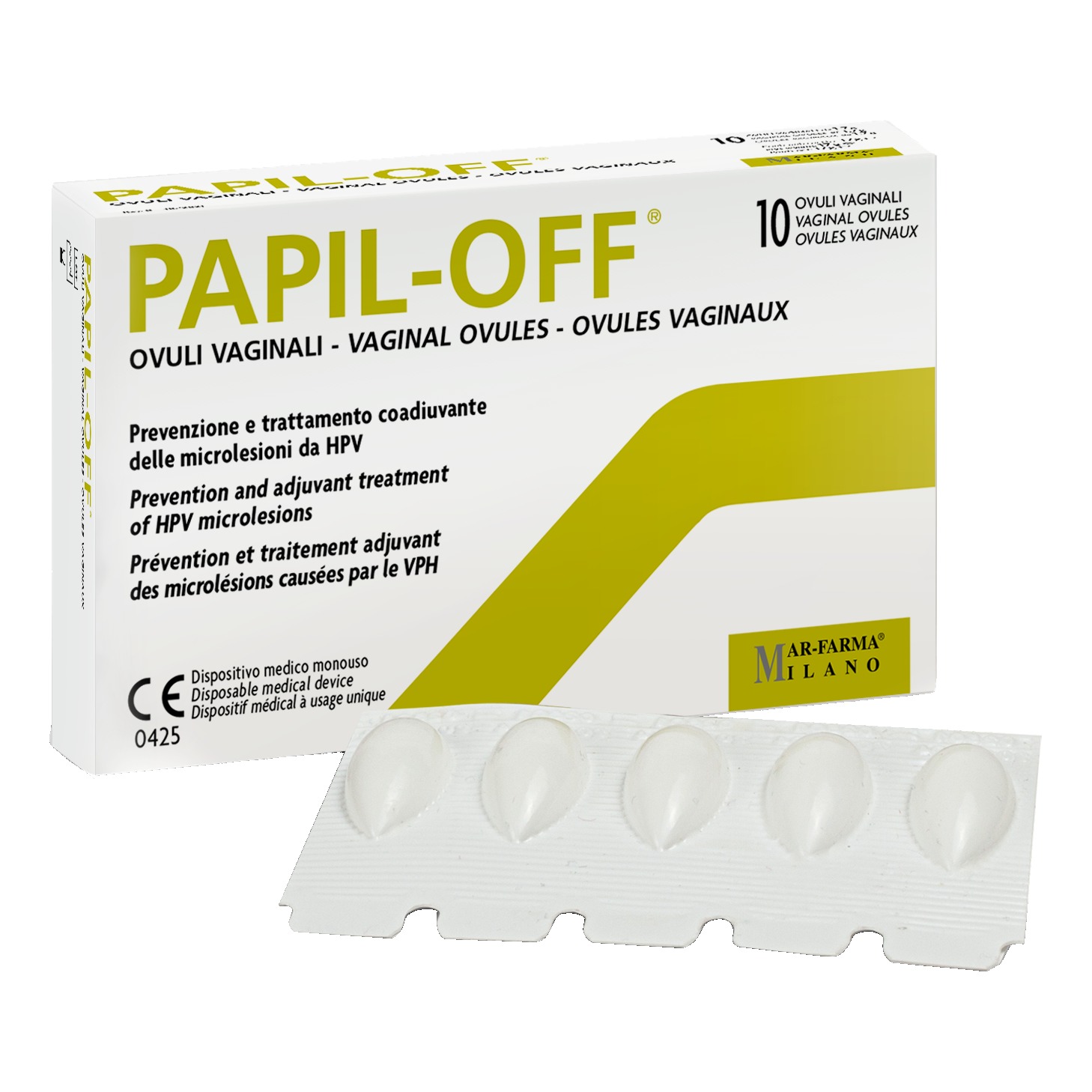 Mar-Farma Papil Off Ovuli Vaginali 10 Pezzi - Immagine 3