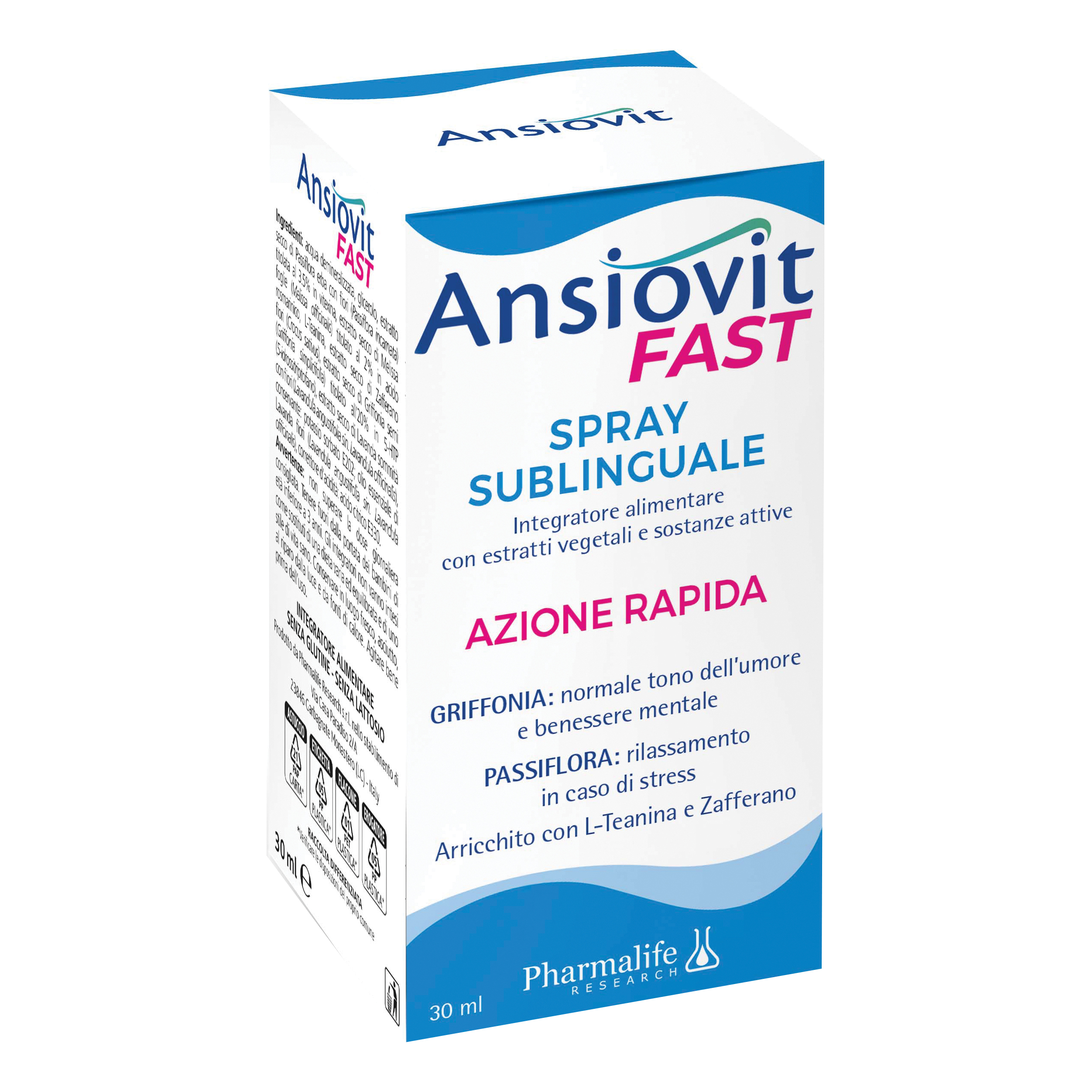 PHARMALIFE RESEARCH ANSIOVIT FAST SPRAY SUBLINGUALE 30 ML - Immagine 6