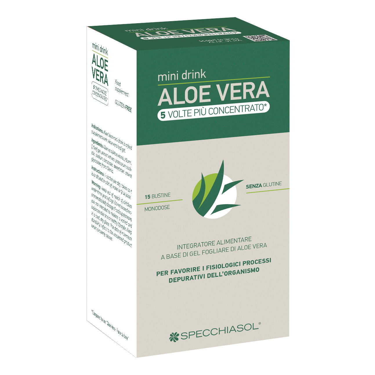 Specchiasol Aloe Vera Mini Drink 15 bustine - integratore per il benessere gastrointestinale - Immagine 4
