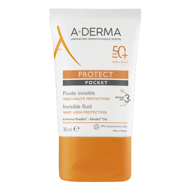 Protect Pocket Fluido Solare Invisibile SPF50+ Pelle Sensibile 30ml - A-Derma - Immagine 10