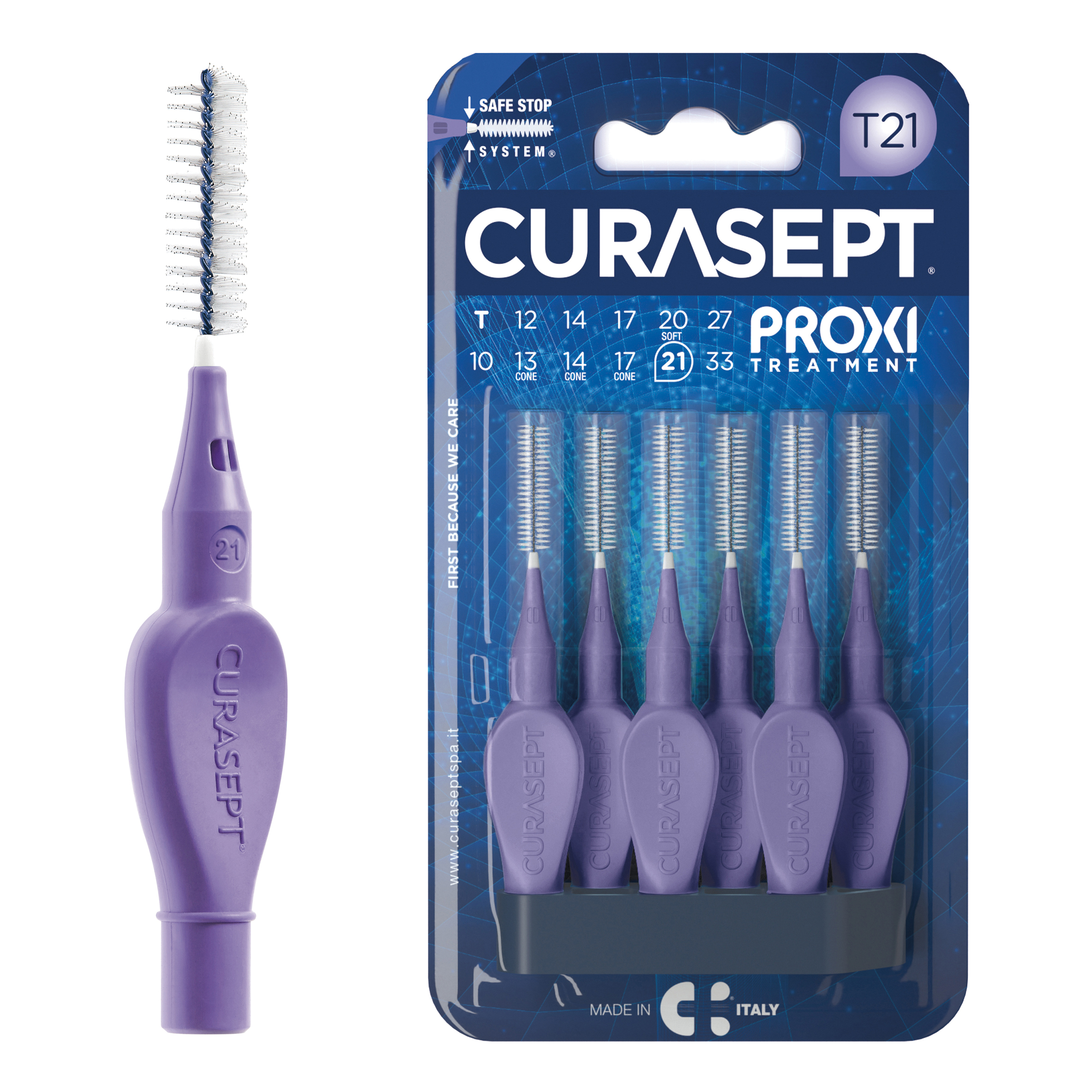 Curasept Proxi Treatment T21 Viola/Purple - 6 Scovolini Interdentali - Immagine 4