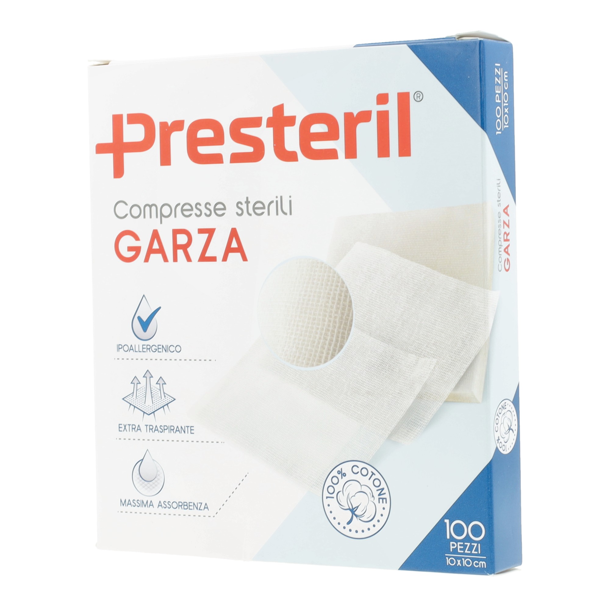 PRESTERIL 100 Compresse Sterili Di Garza 12/8 F.U. 10x10cm - Immagine 3
