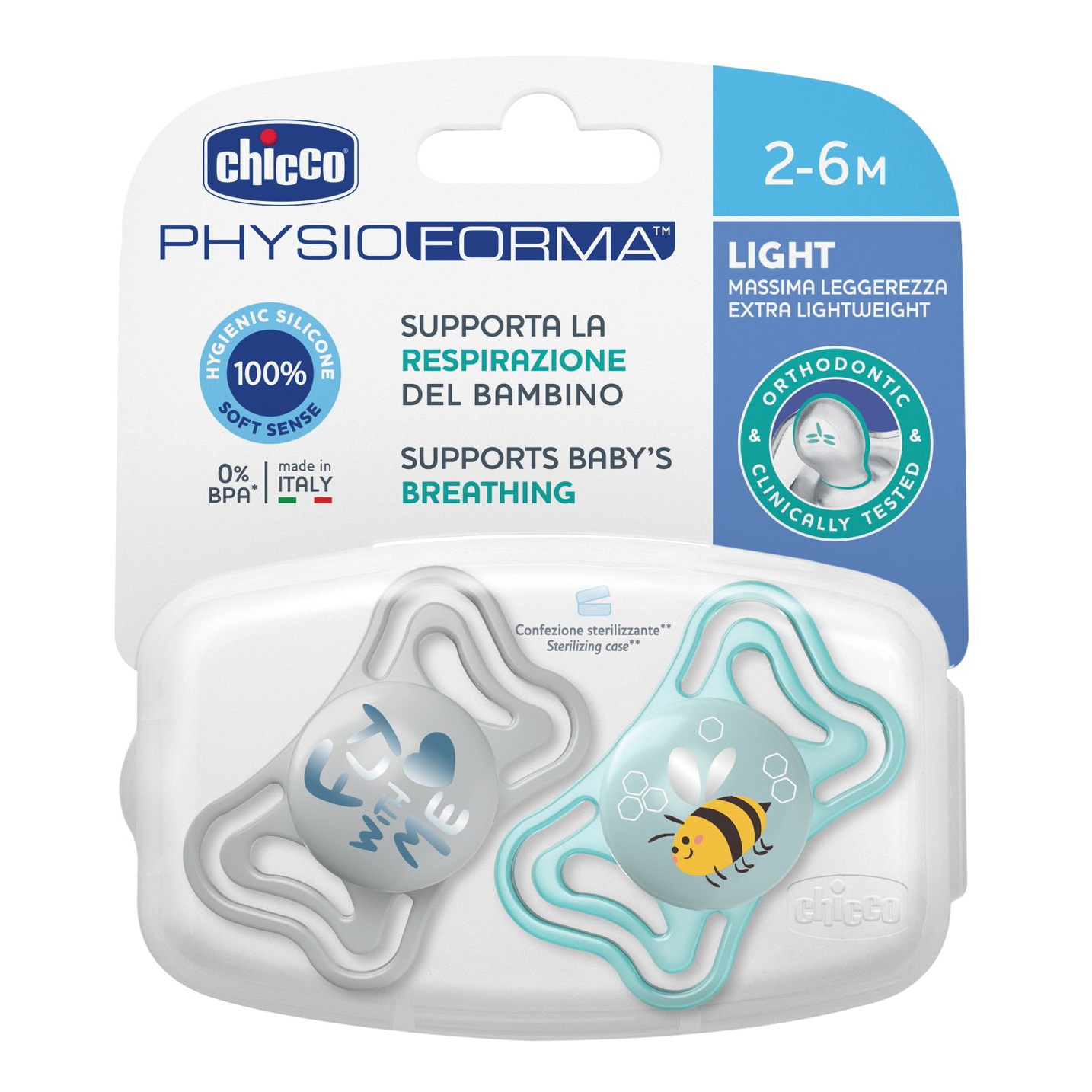 Chicco Azzurro Succhietto Light In Silicone 2-6 Mesi - Immagine 6