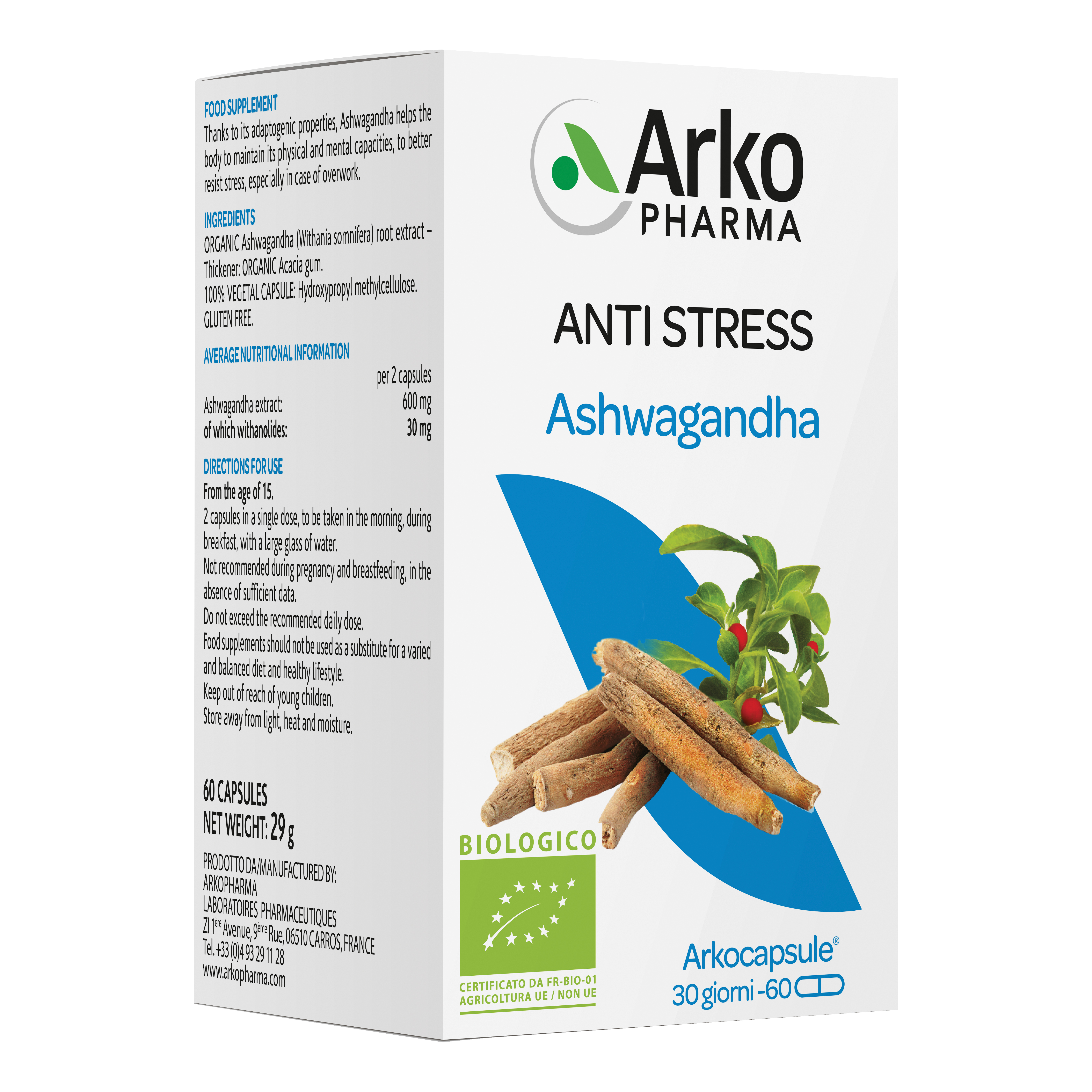 Arkofarm | Arkocapsule Arkocps Ashwagandha Bio 29 G Capsule Bambino - Immagine 3