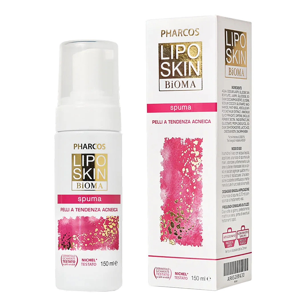 Biodue Neri Liposkin Bioma Pharcos Spuma 150 Ml - Immagine 3