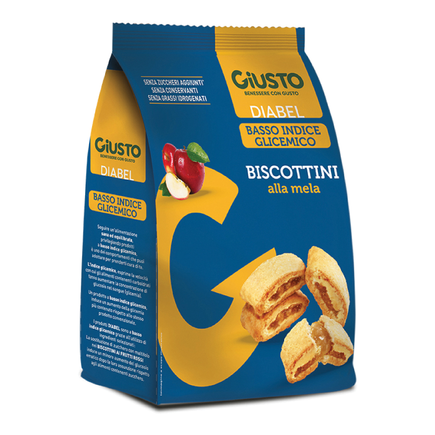 GIUSTO Diabel - Basso indice glicemico - Biscottini alla mela 250 g - Immagine 2