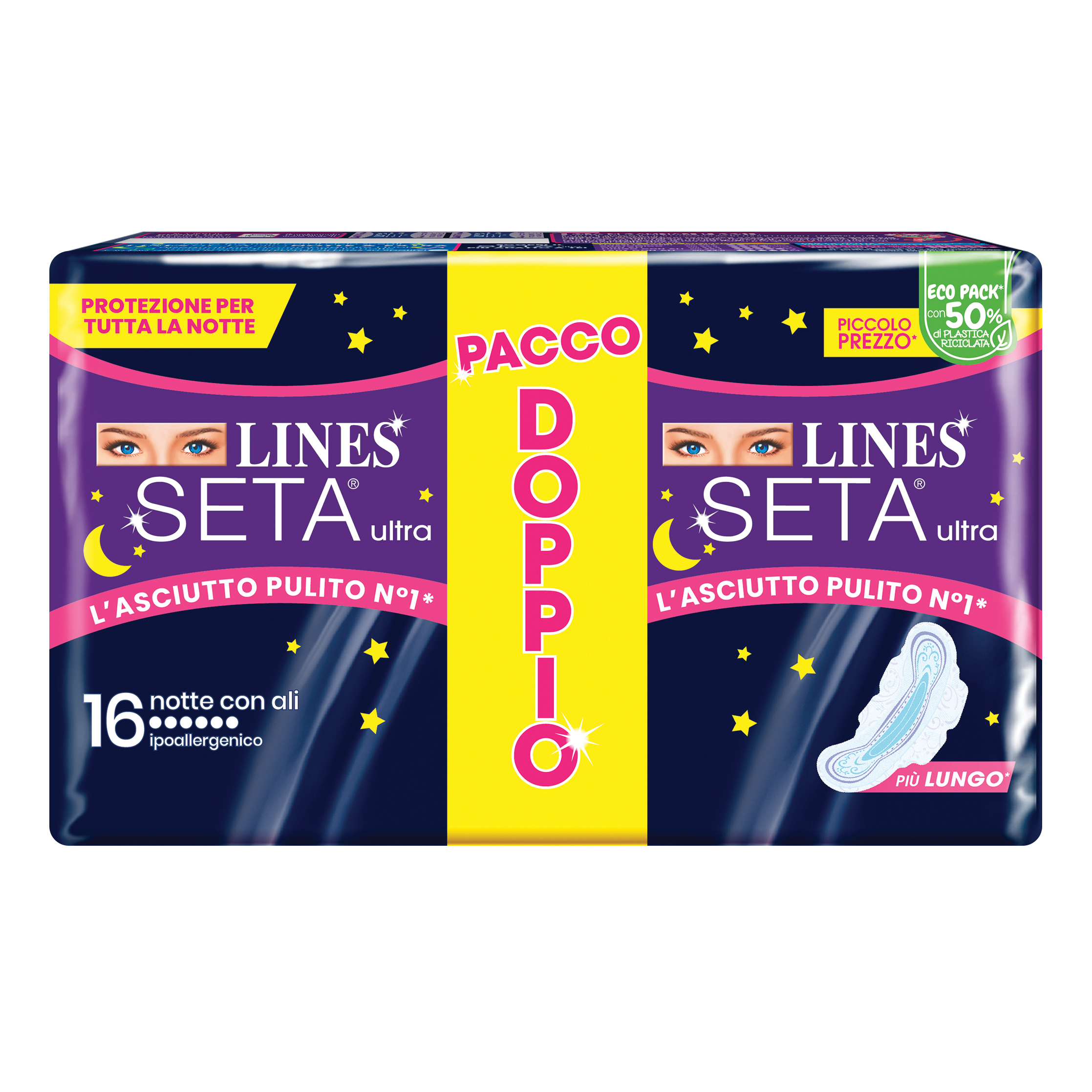 Lines Seta Ultra Assorbenti Notte Vp Dwct 16 Pezzi - Immagine 3