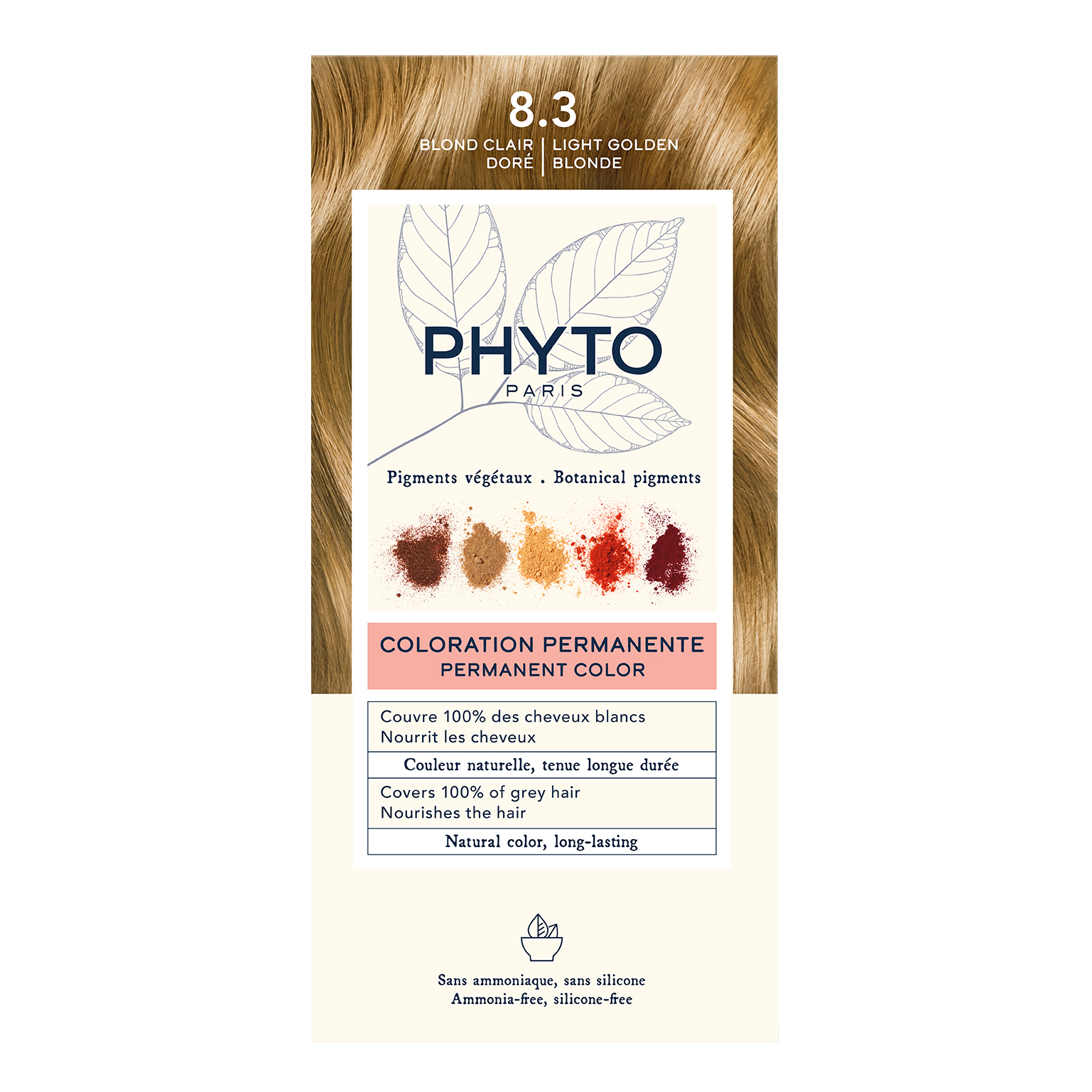 Phyto Chiaro/Dorato/Crema Color Kit 8,3 Biondo Latte Rivelatore 50 Ml + Colorante 50 Ml + Maschera Protettiva Colore 12 Ml + Guanti - Immagine 7