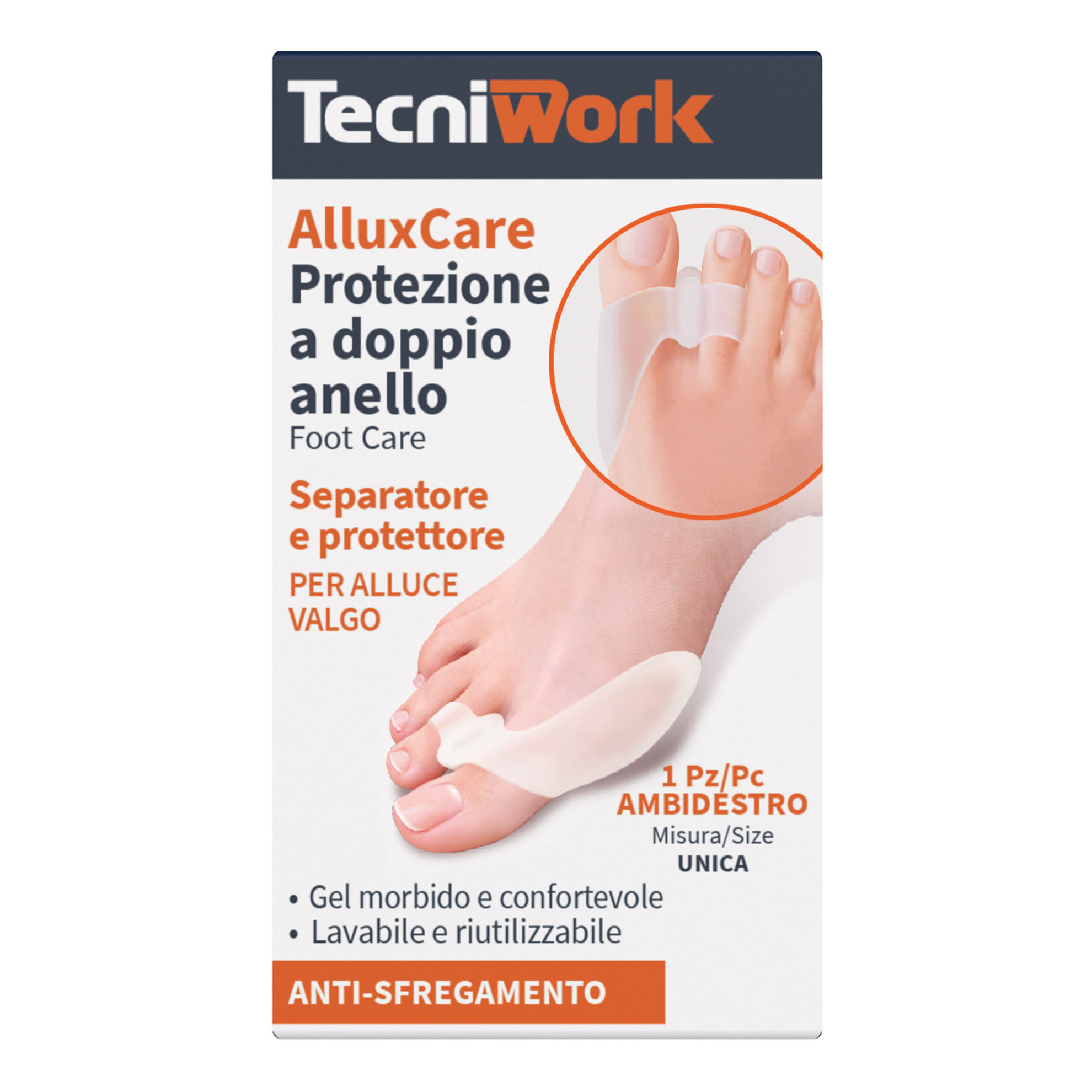 AlluxCare Protezione a doppio anello - Separatore Dita Per Alluce Valgo Anti-Sfregamento - Immagine 4