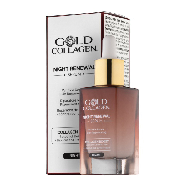 MINERVA RESEARCH Gold Collagen Night Renewal Serum - Siero Riparatore Viso 30 ml - Immagine 3
