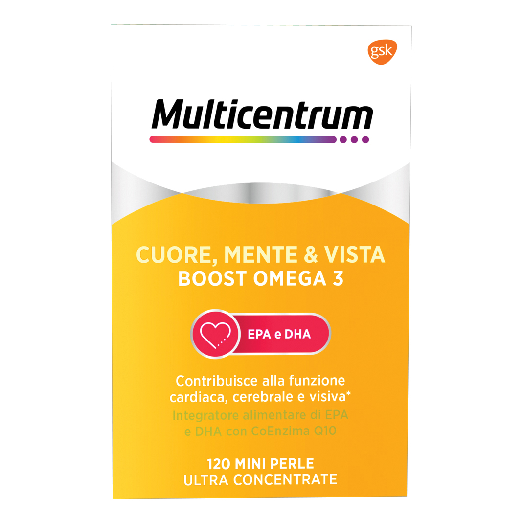 Boost Omega 3 Integratore Cuore Mente Vista 120 Mini Perle - Multicentrum - Immagine 11