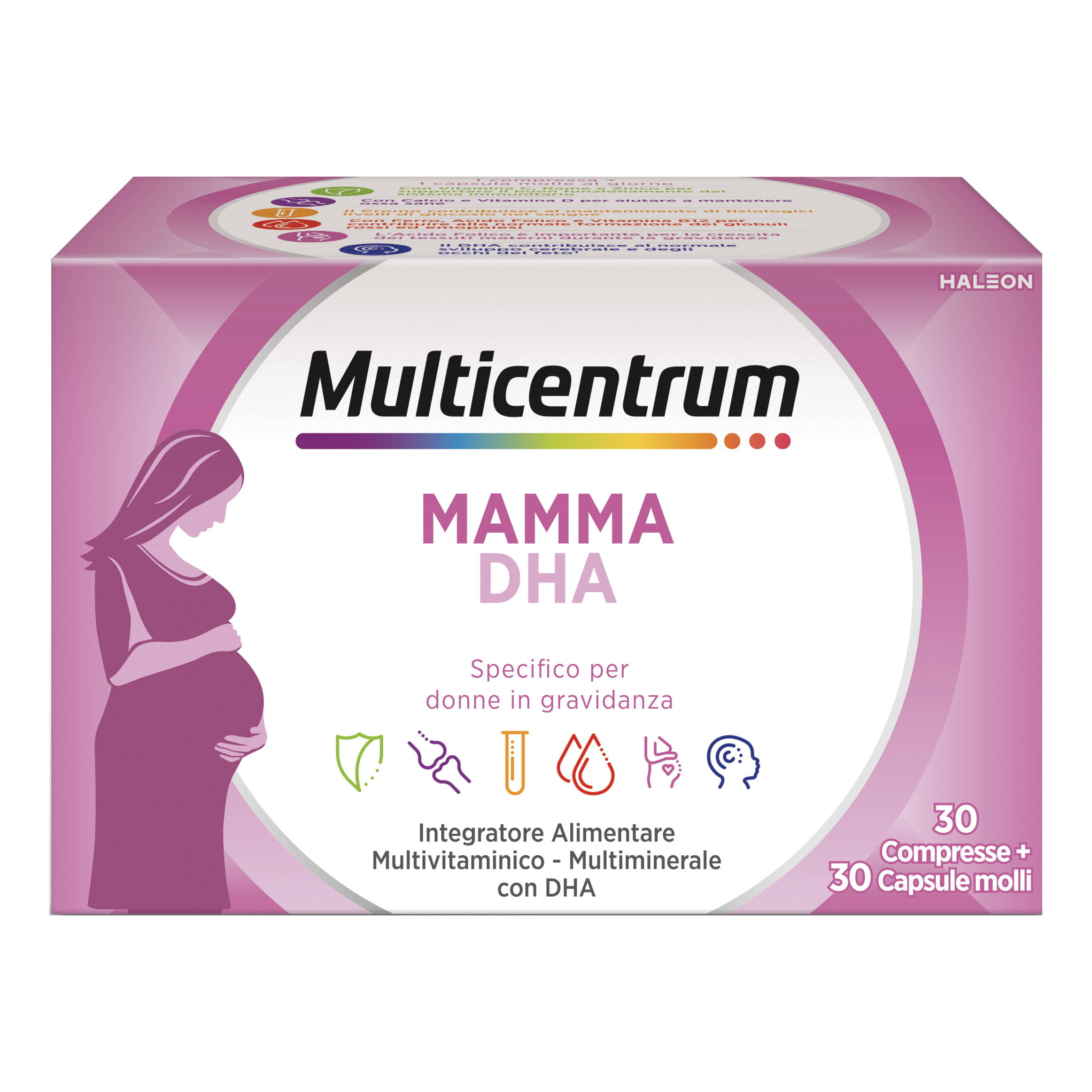 Haleon Italy Srl Multicentrum Mamma Dha - Integratore Per Donne In Gravidanza - 30 Compresse + 30 Capsule - Immagine 4