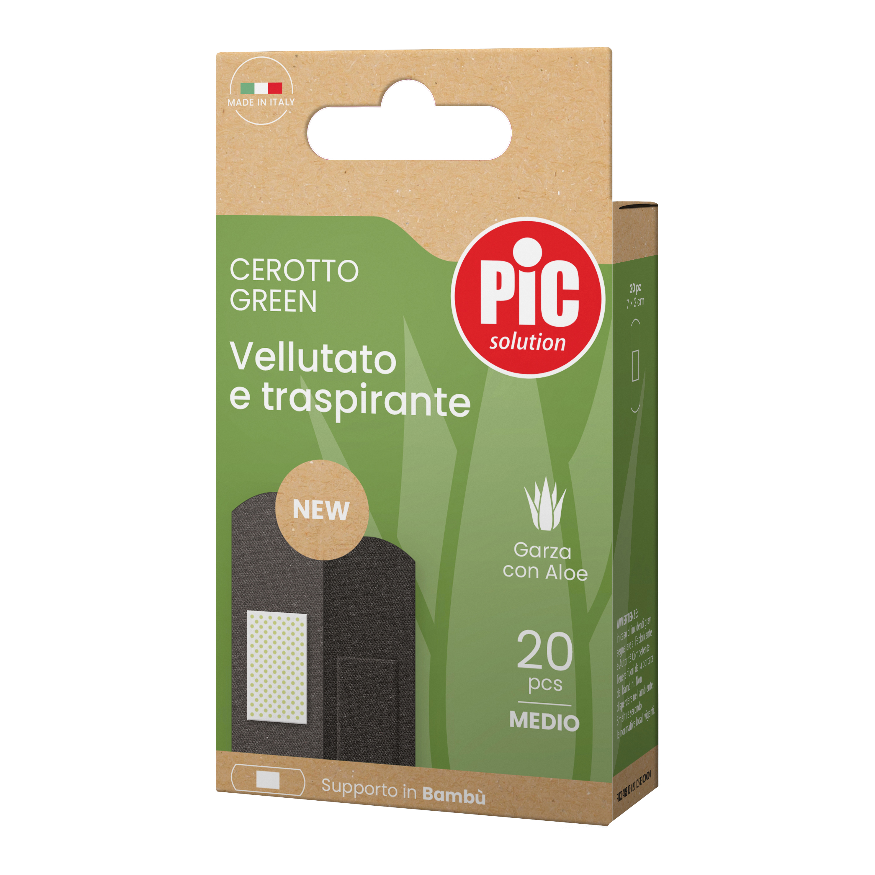 Pic Cerotto Green Bambù Aloe Sterile Medio 20 Pezzi Pz - Immagine 4