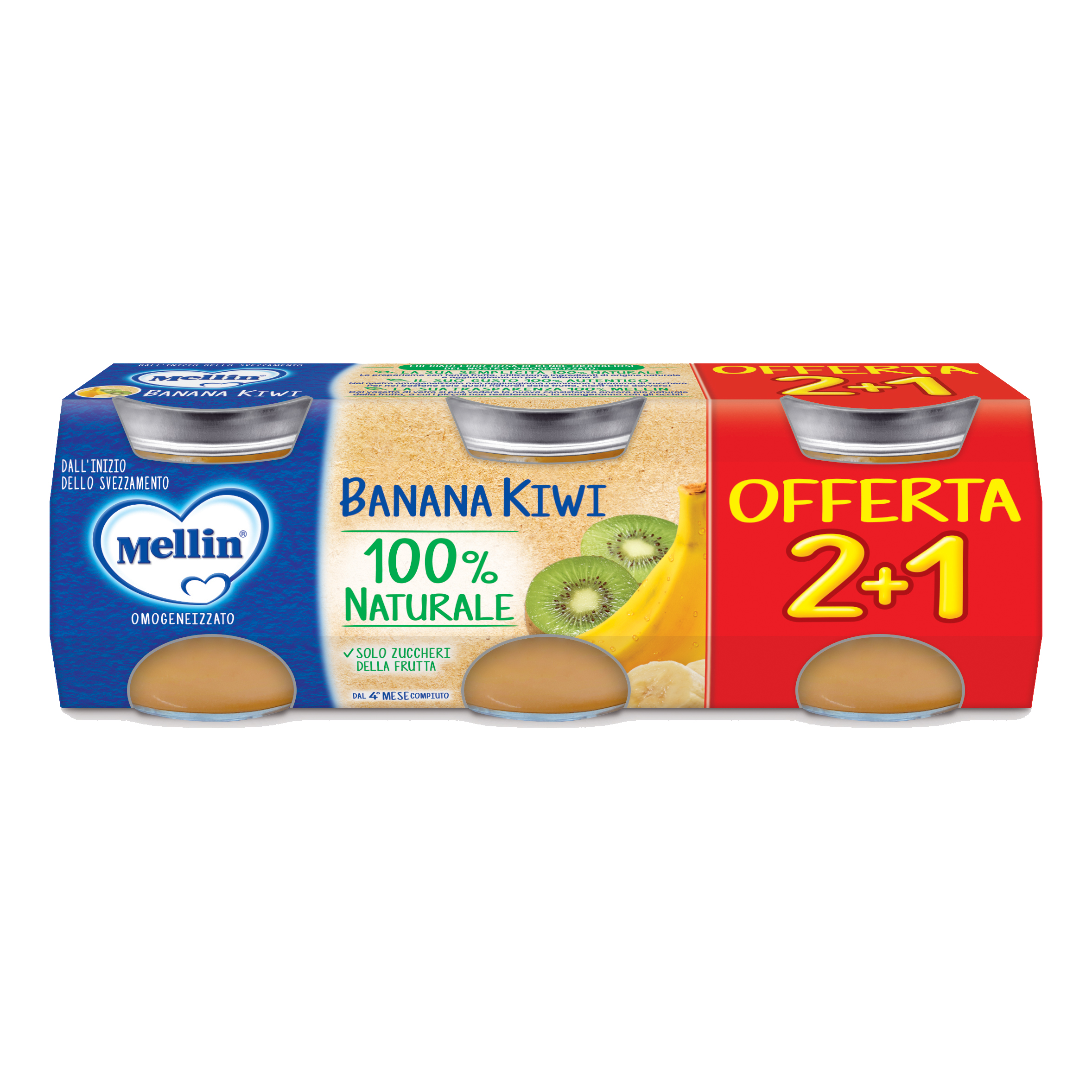 Mellin Omogenizzato Banana Kiwi 3X100 G Pappa - Immagine 4
