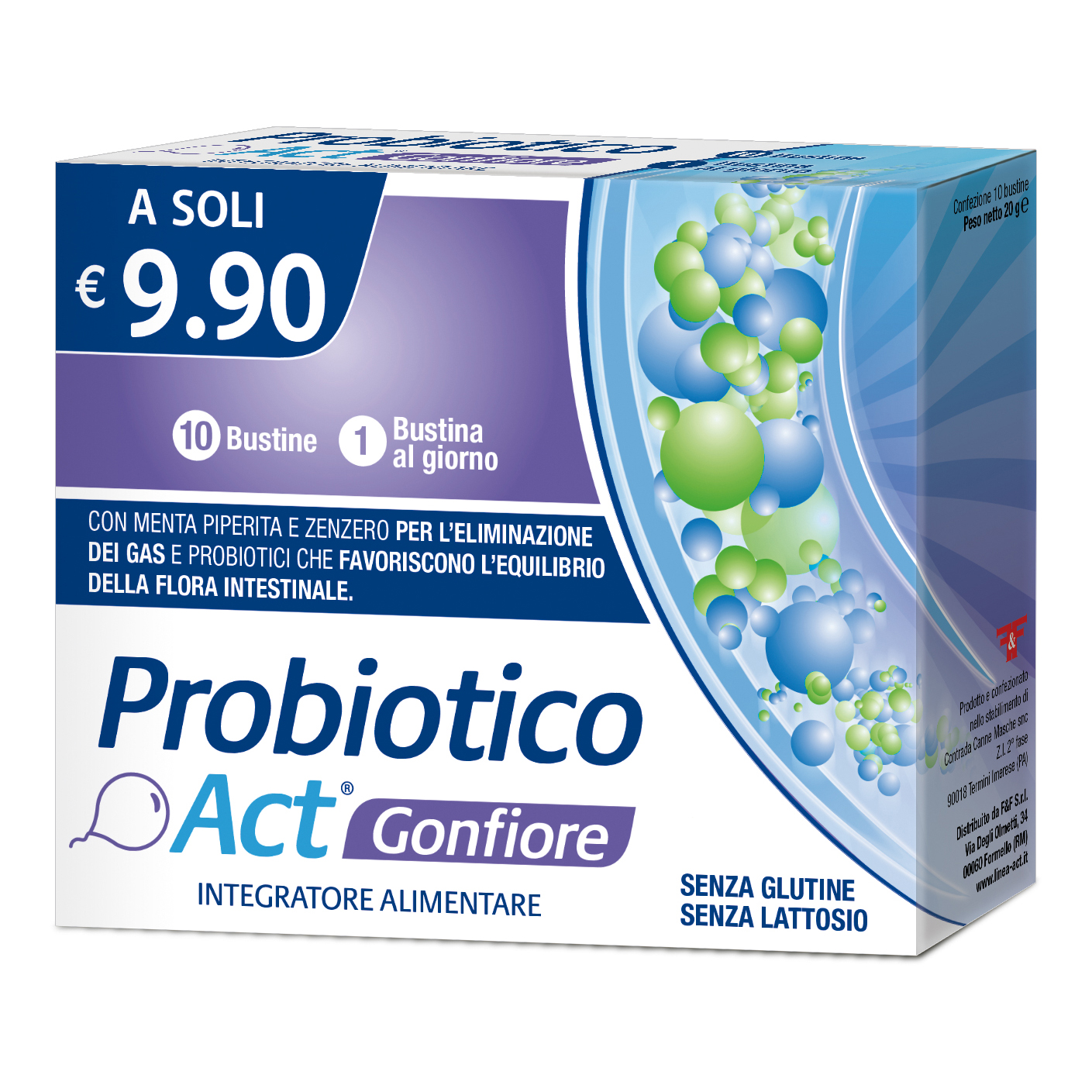 Probiotico Act Gonfiore 10 Bustine - Integratore Per Il Gonfiore Addominale - Immagine 4