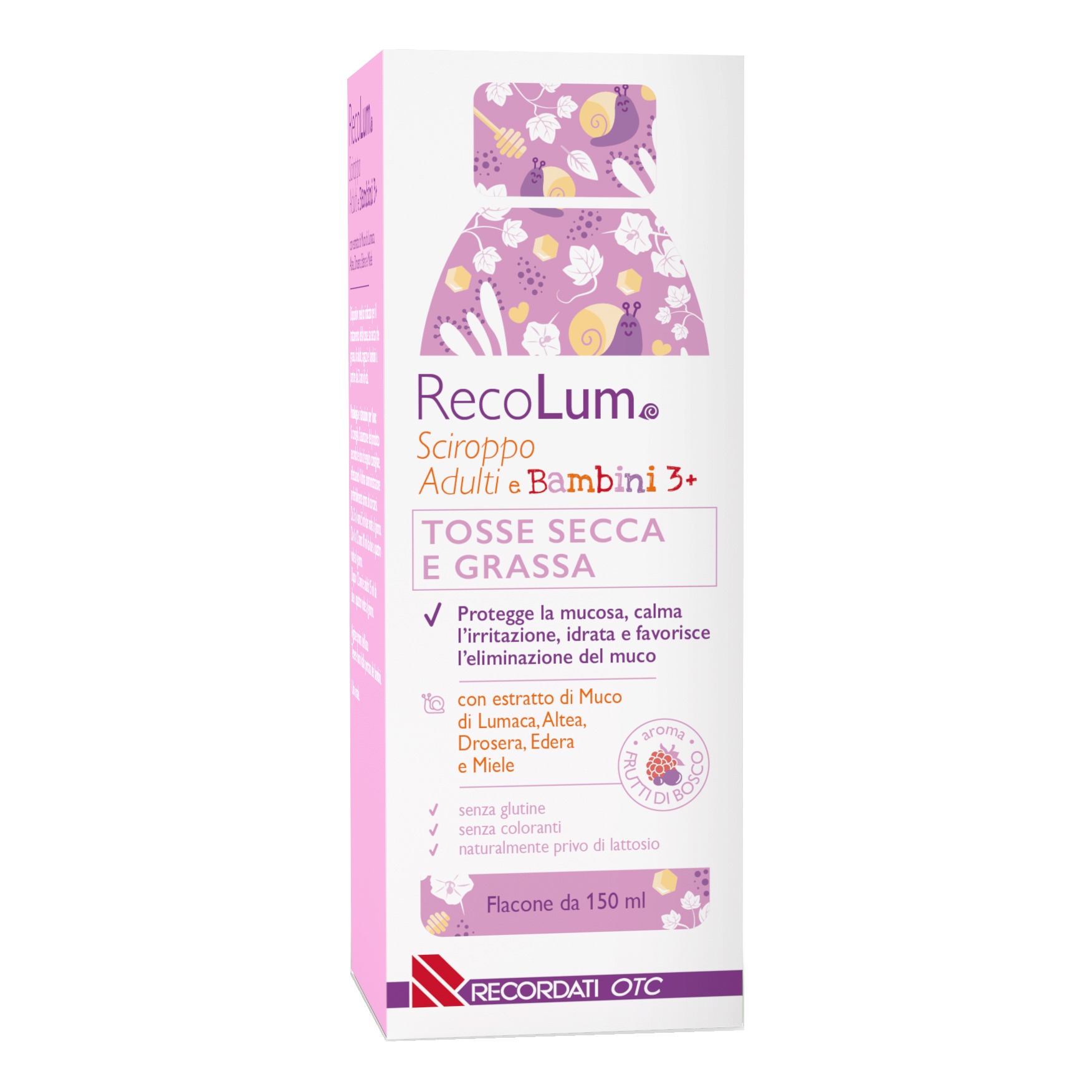 RecoLum - Sciroppo Adulti E Bambini 3+ Per Tosse Secca E Grassa 150 ml - Immagine 3