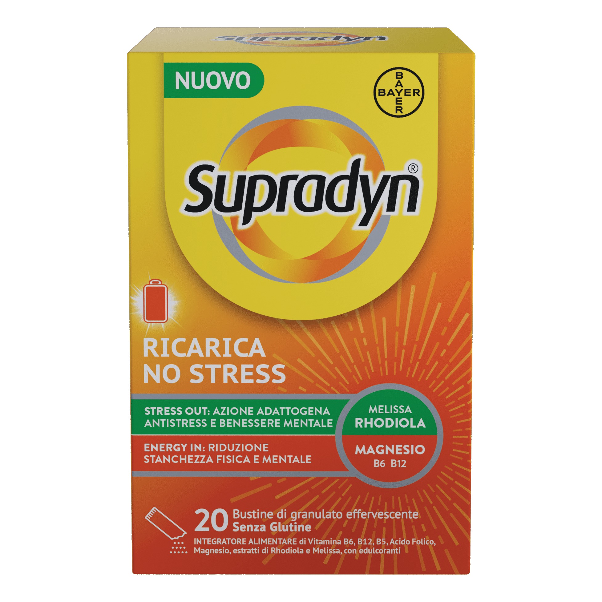 Supradyn Ricarica No Stress - Integratore alimentare per stanchezza fisica e stress - 20 Bustine - Immagine 3