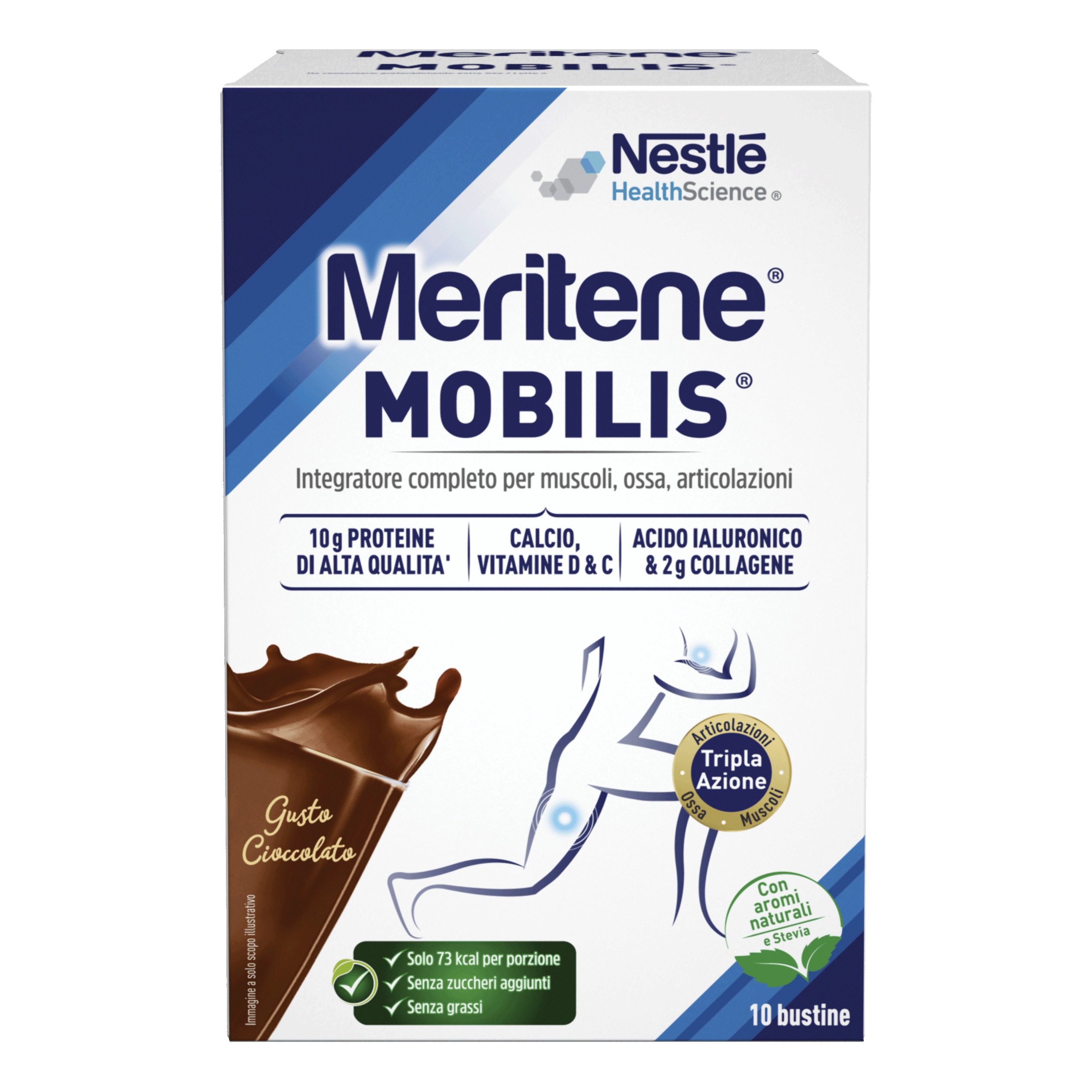 Nestlé Meritene Mobilis Integratore Gusto Cioccolato 10 Bustine - Immagine 4