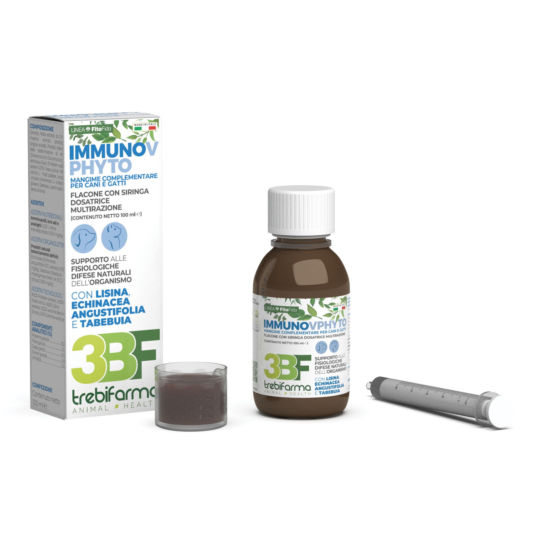 TREBIFARMA Immunov Phyto - Mangime complementare per difese immunitarie nei cani e gatti 100 ml - Immagine 3