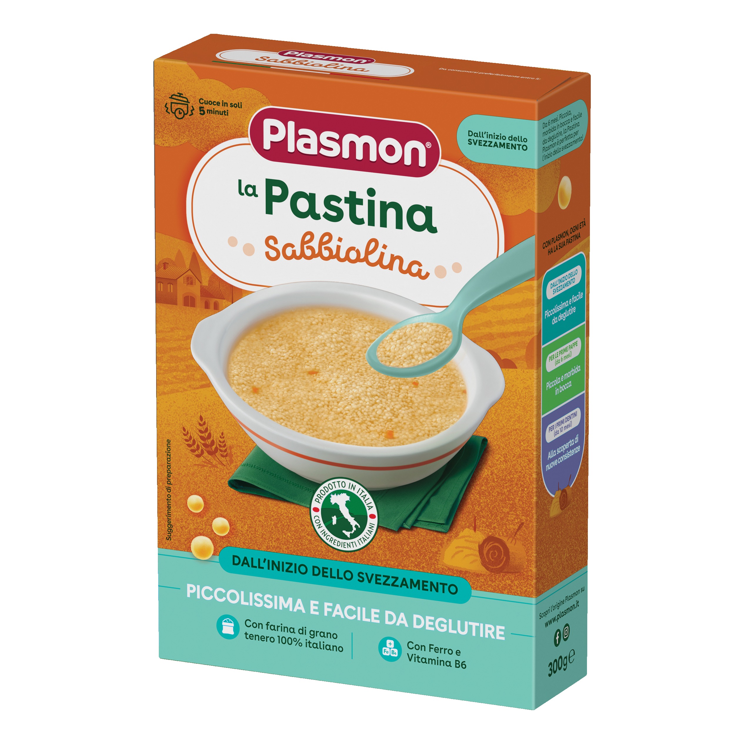 Plasmon Grano Pastina Sabbiolina Con Calcio E Ferro, 300G - Immagine 4