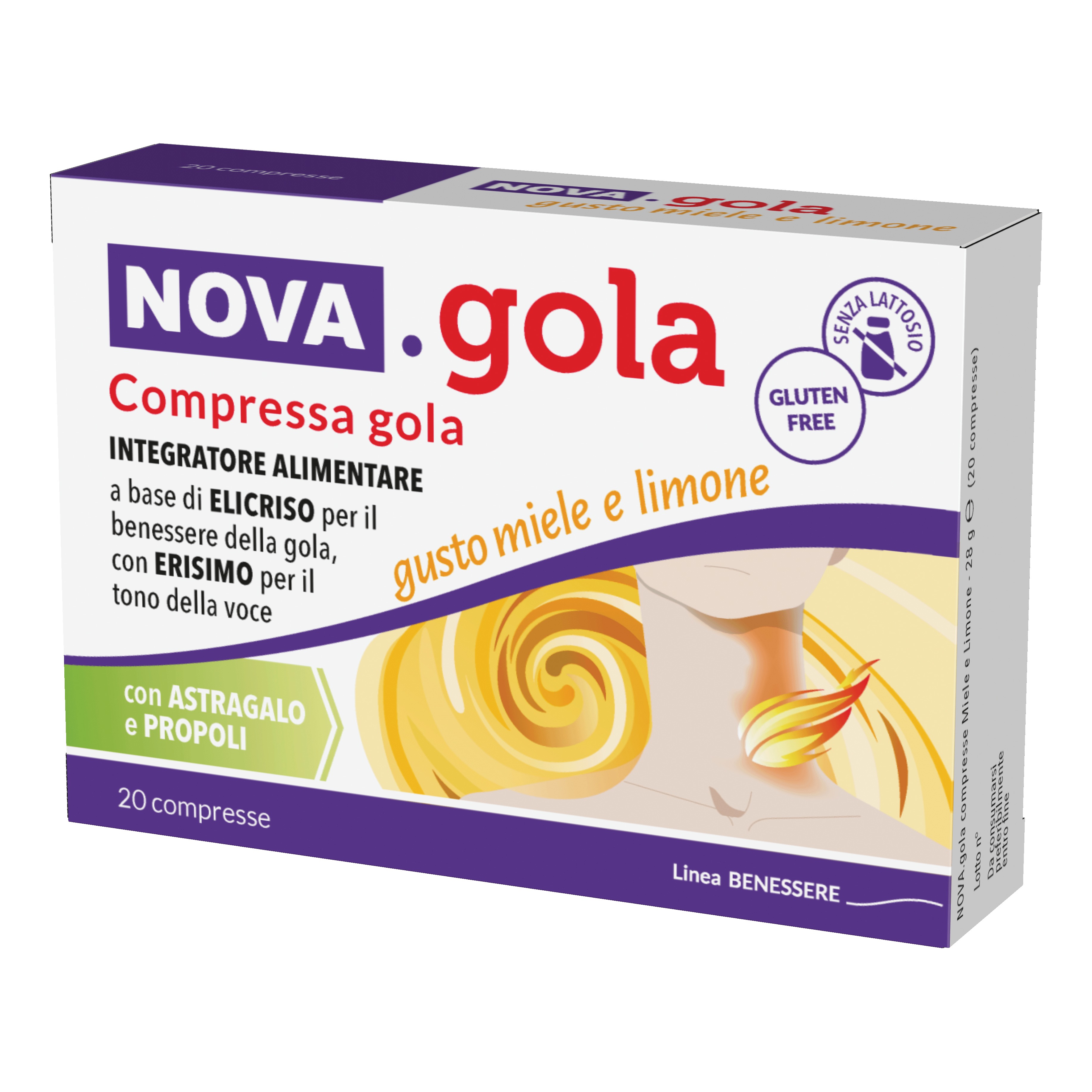 Nova.Gola 20 Compresse Gusto Miele E Limone- Integratore Per La Gola - Immagine 6