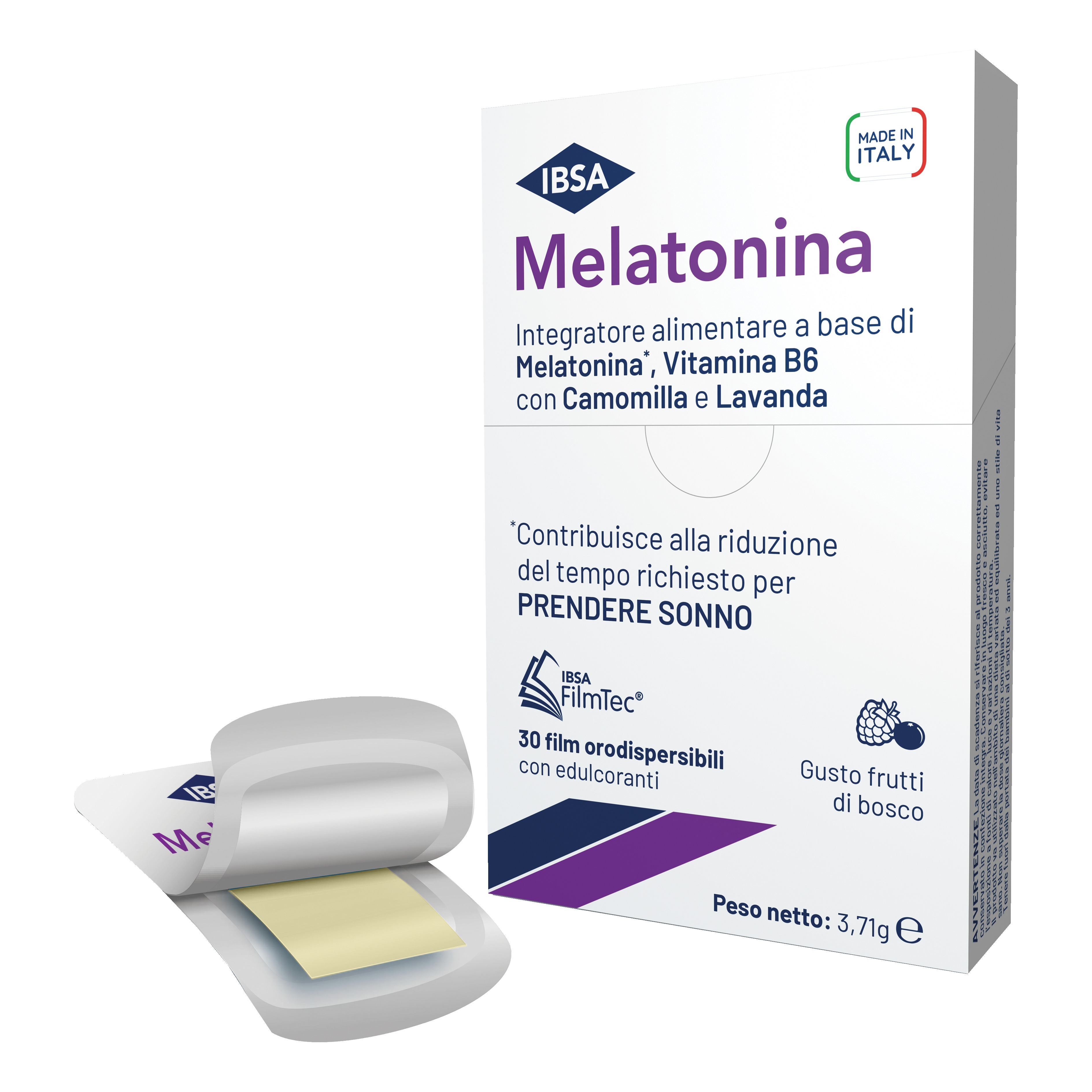 Ibsa Melatonina Integratore Sonno e Rilassamento 30 Film Orodispersibili - Immagine 4