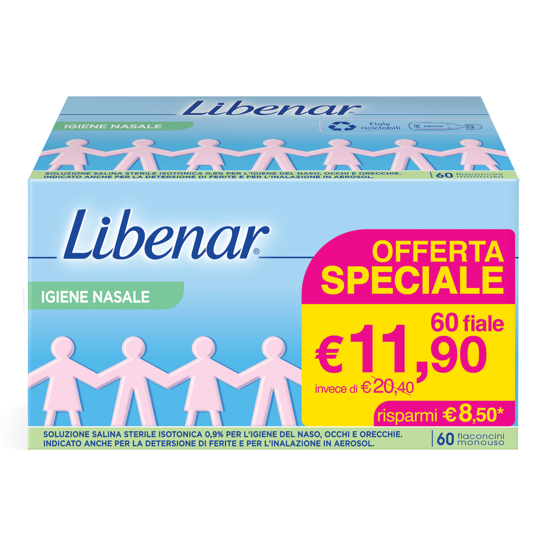 Soluzione fisiologica isotonica sterile 60 fiale monodose - libenar - Immagine 2