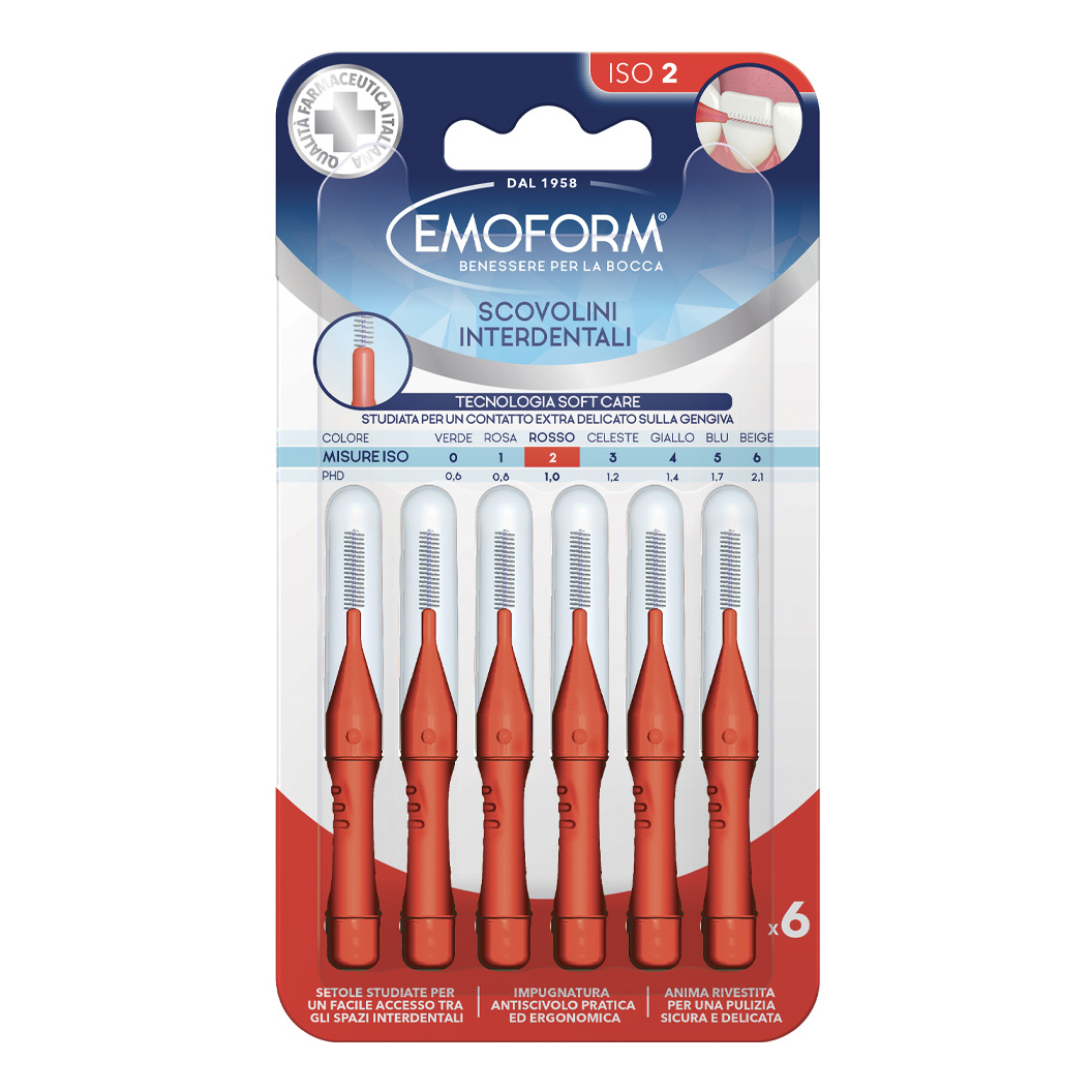 Polifarma Rosso Scovolino Interdentale Emoform Iso 2 Cappuccio Incluso - Immagine 3