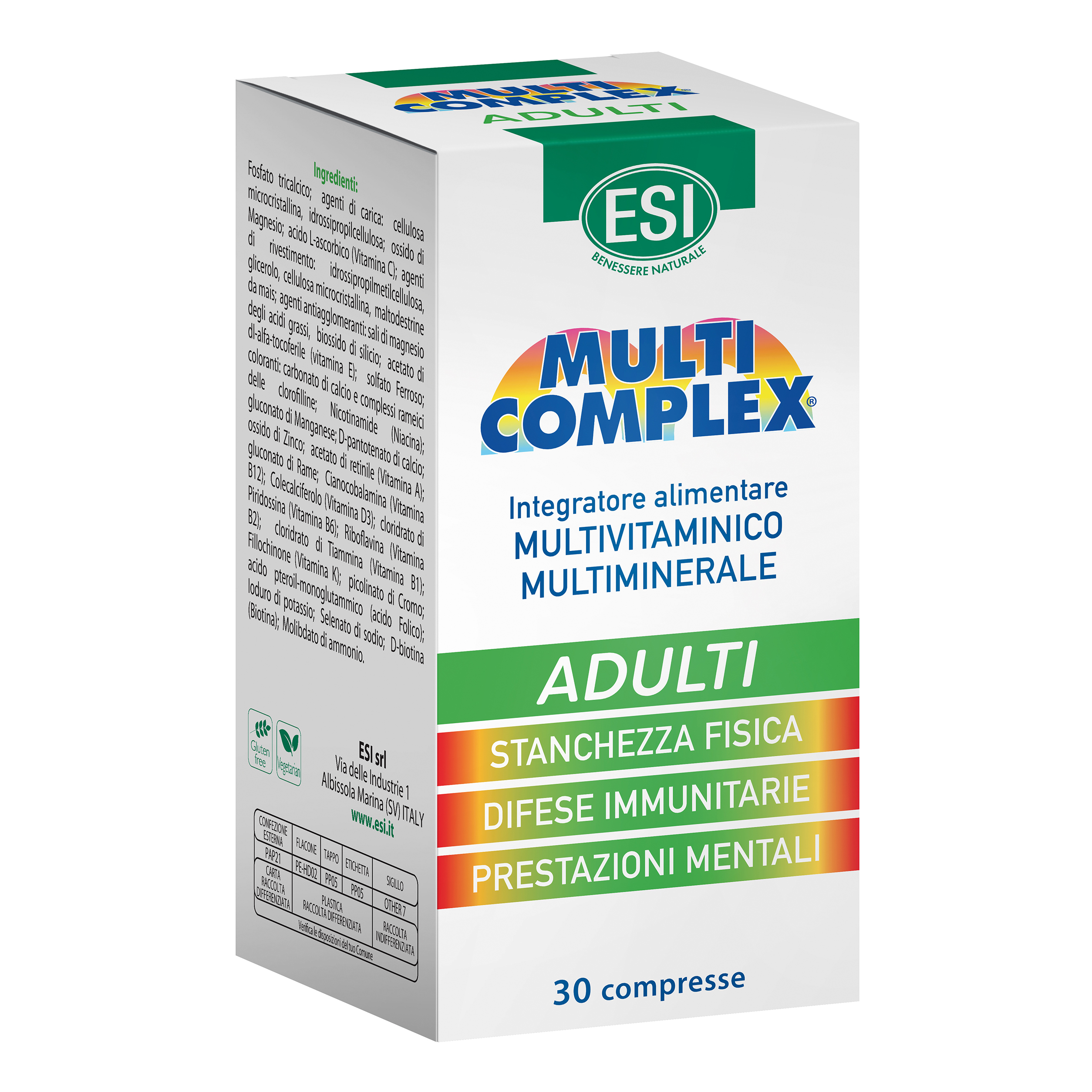 Esi Multicomplex Adulti - Integratore di vitamine e minerali per stanchezza - 30 compresse - Immagine 7