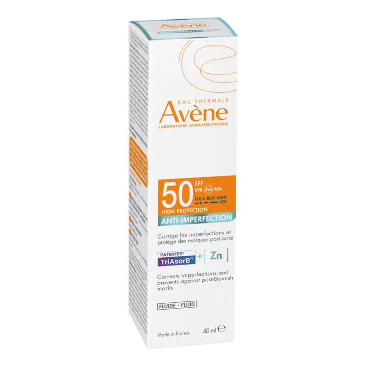 Avene Blu/Rosso Fluido Anti-Macchie Con Protezione Solare Spf 50+ Per Pelli Sensibili Con Imperfezioni, 40 Ml, - Immagine 7