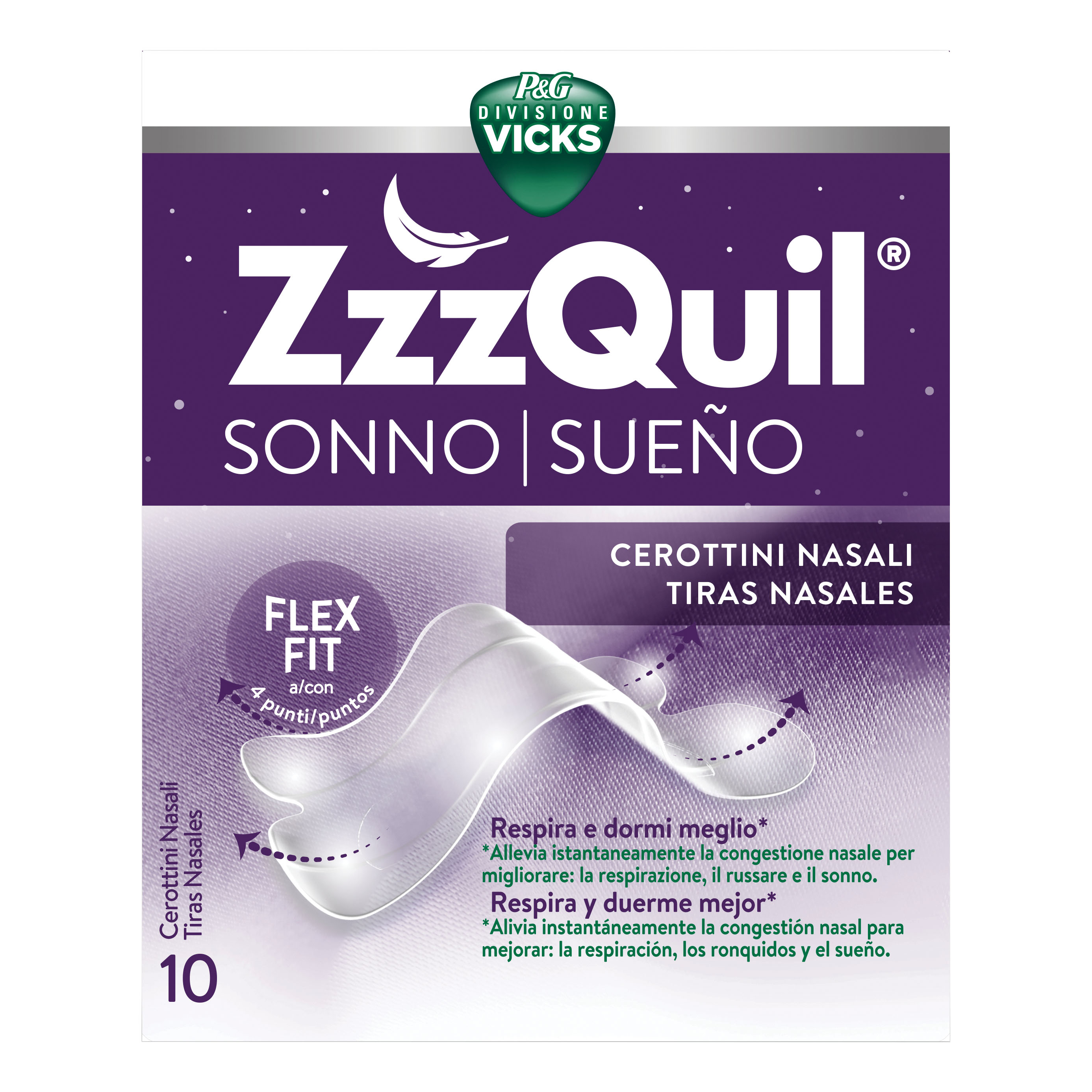 Vicks ZzzQuil Sonno Cerottini Nasali – 10 Pezzi Per Respirare Meglio Di Notte - Immagine 4