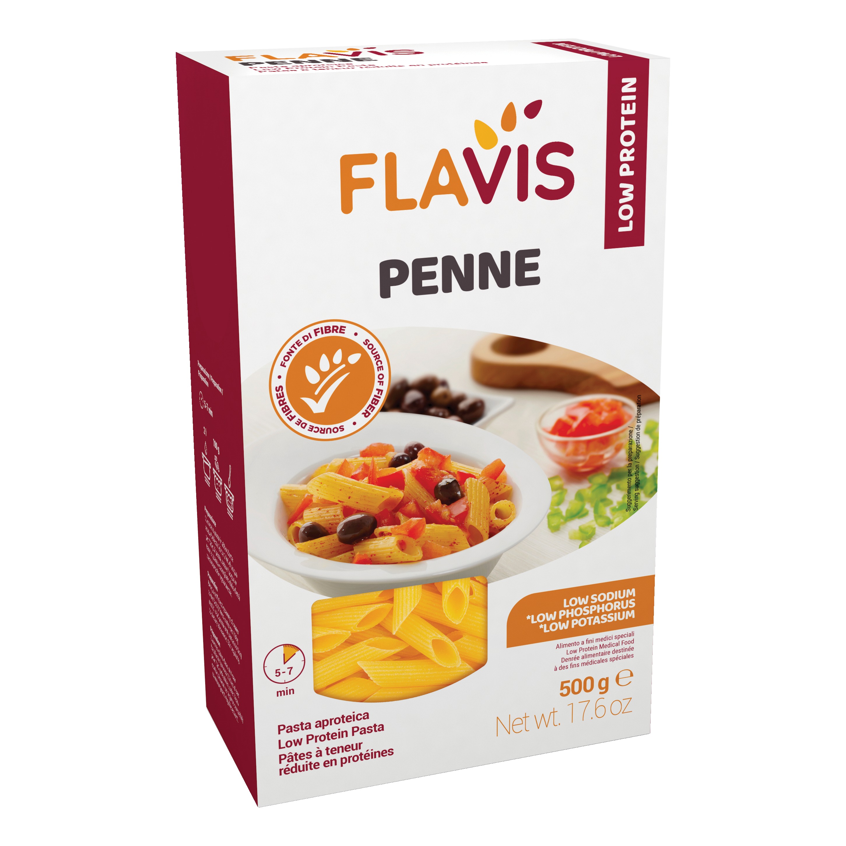 FLAVIS Penne - pasta aproteica 500 g - Immagine 3