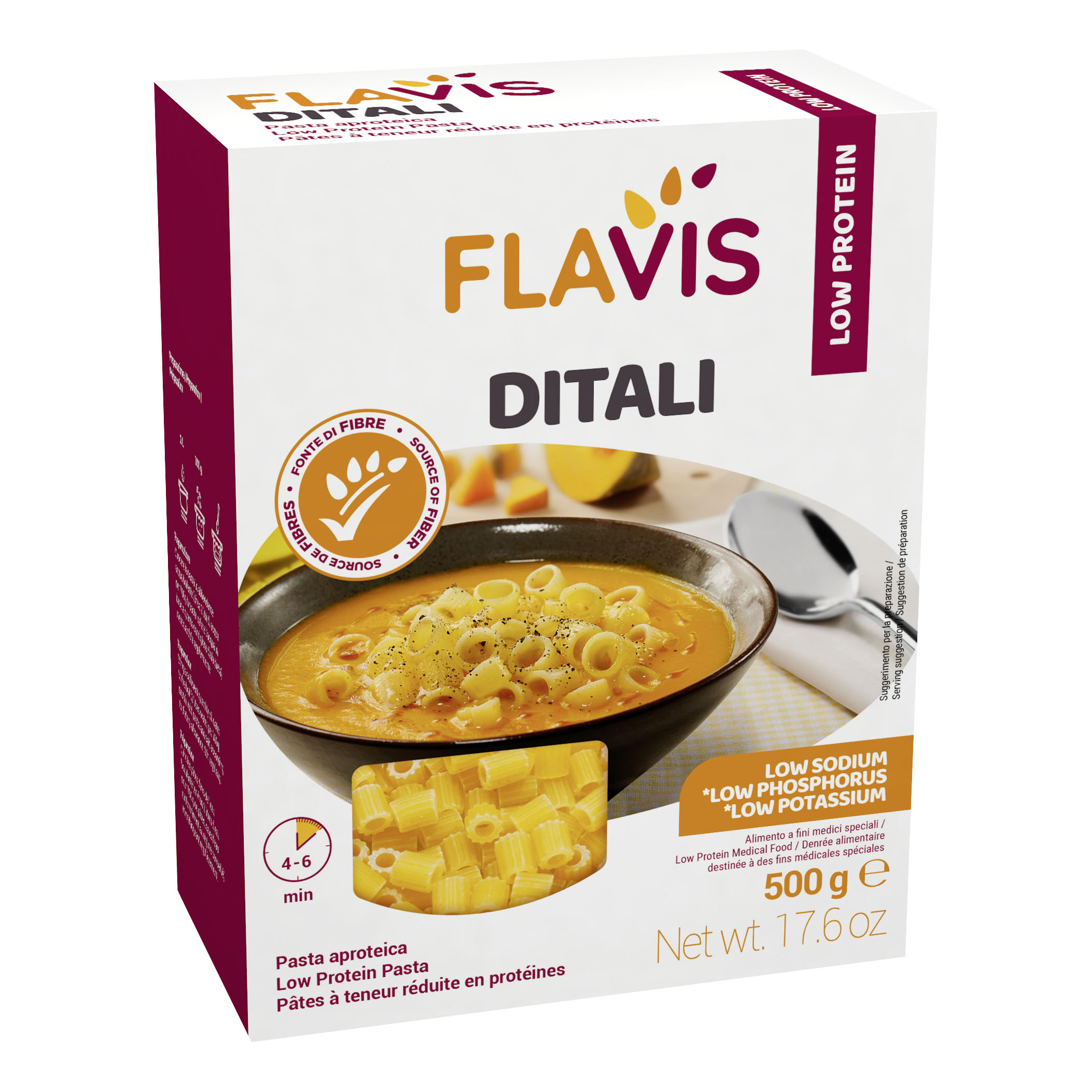 FLAVIS Ditali - pasta aproteica 500 g - Immagine 3
