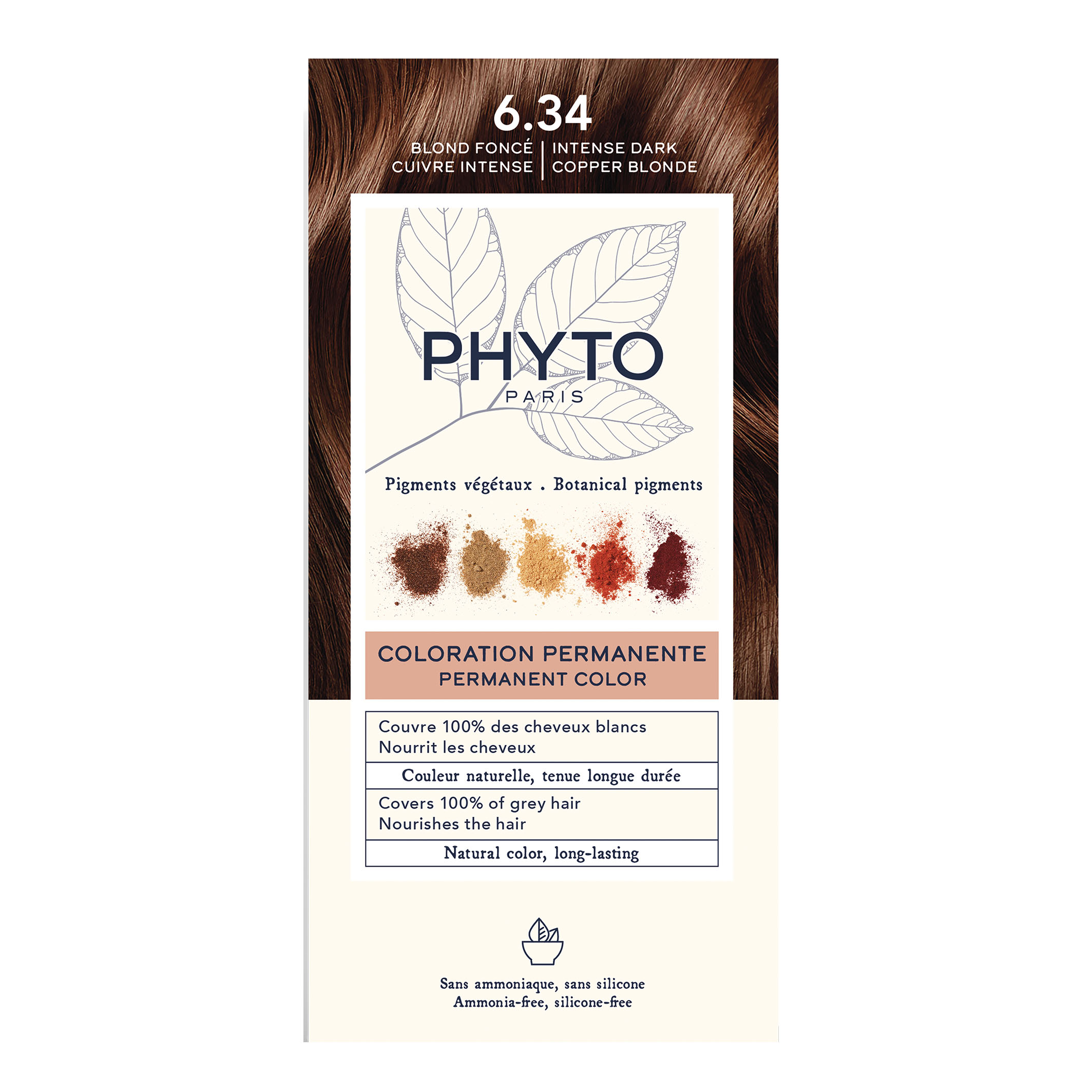 Phyto Scuro Hair Color Colorazione Permanente N.6.34 Biondo Ramato Intenso - Immagine 3