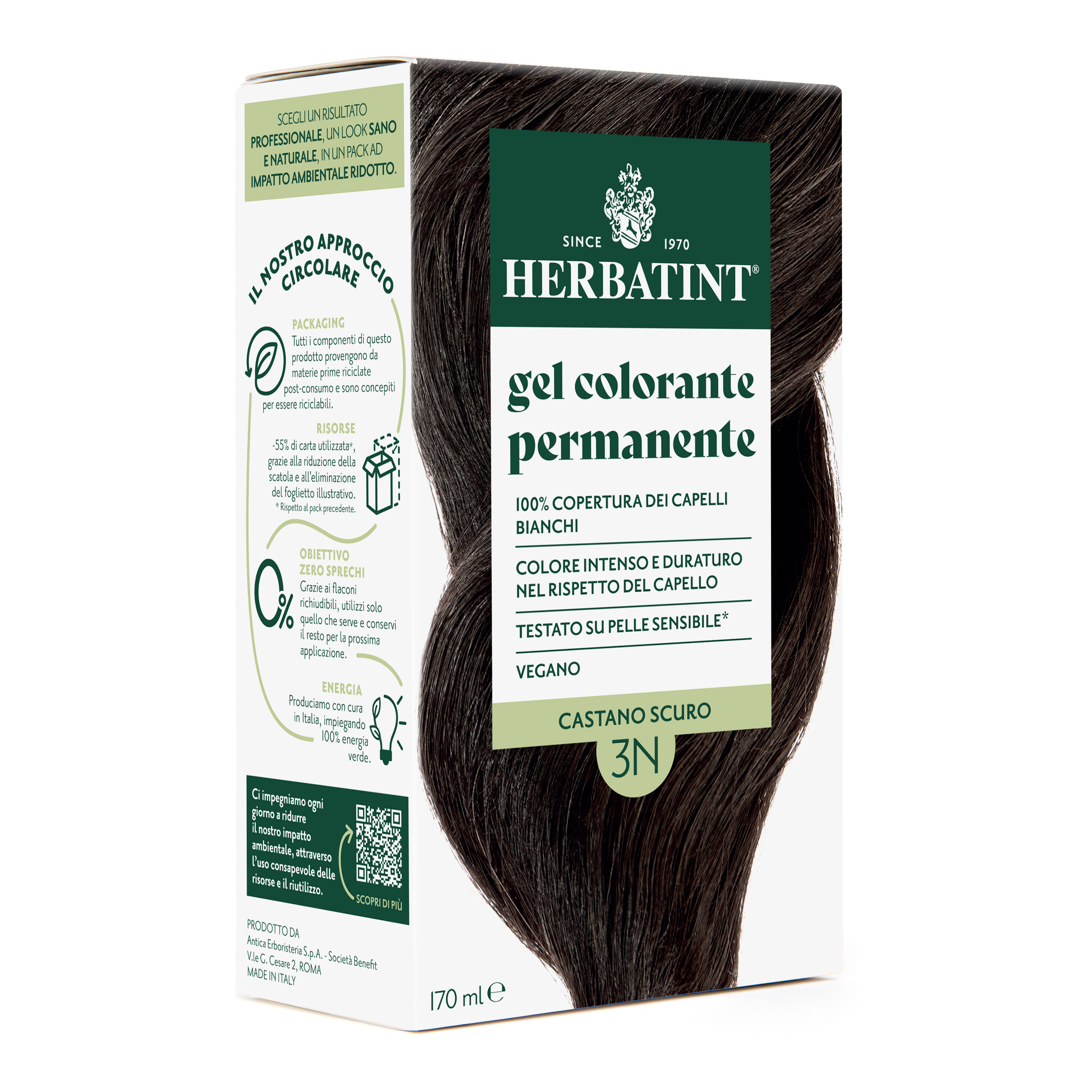 Antica Erboristeria Scuro Herbatint 3 N Castano Colorazione Permanente, 170Ml - Immagine 3