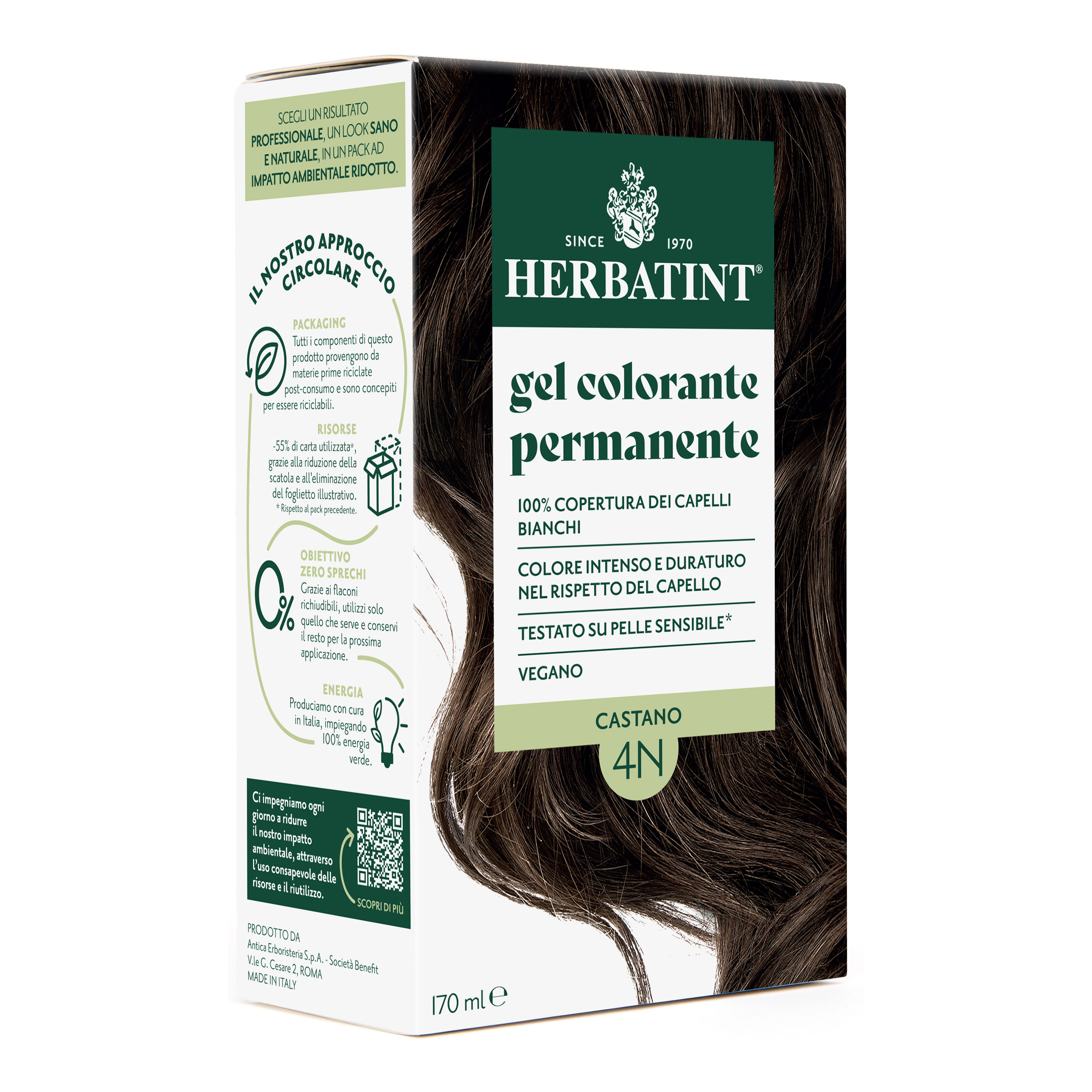 Antica Erboristeria Bianchi/Chiara Herbatint 4 N Castano Colorazione Permanente, 170Ml - Immagine 3
