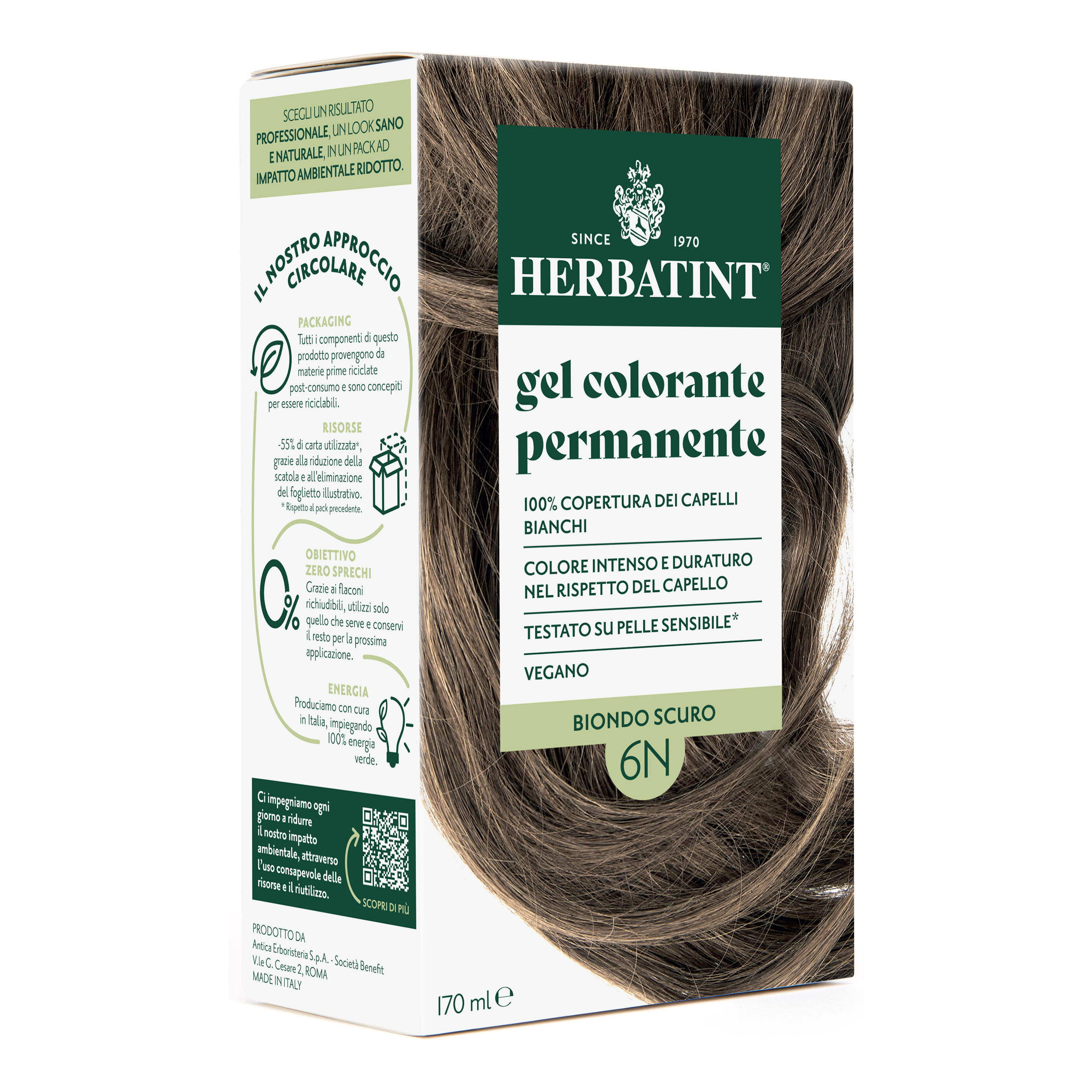 Herbatint Scuro Gel Colorante Permanente Per Capelli N.6n Biondo - Immagine 3