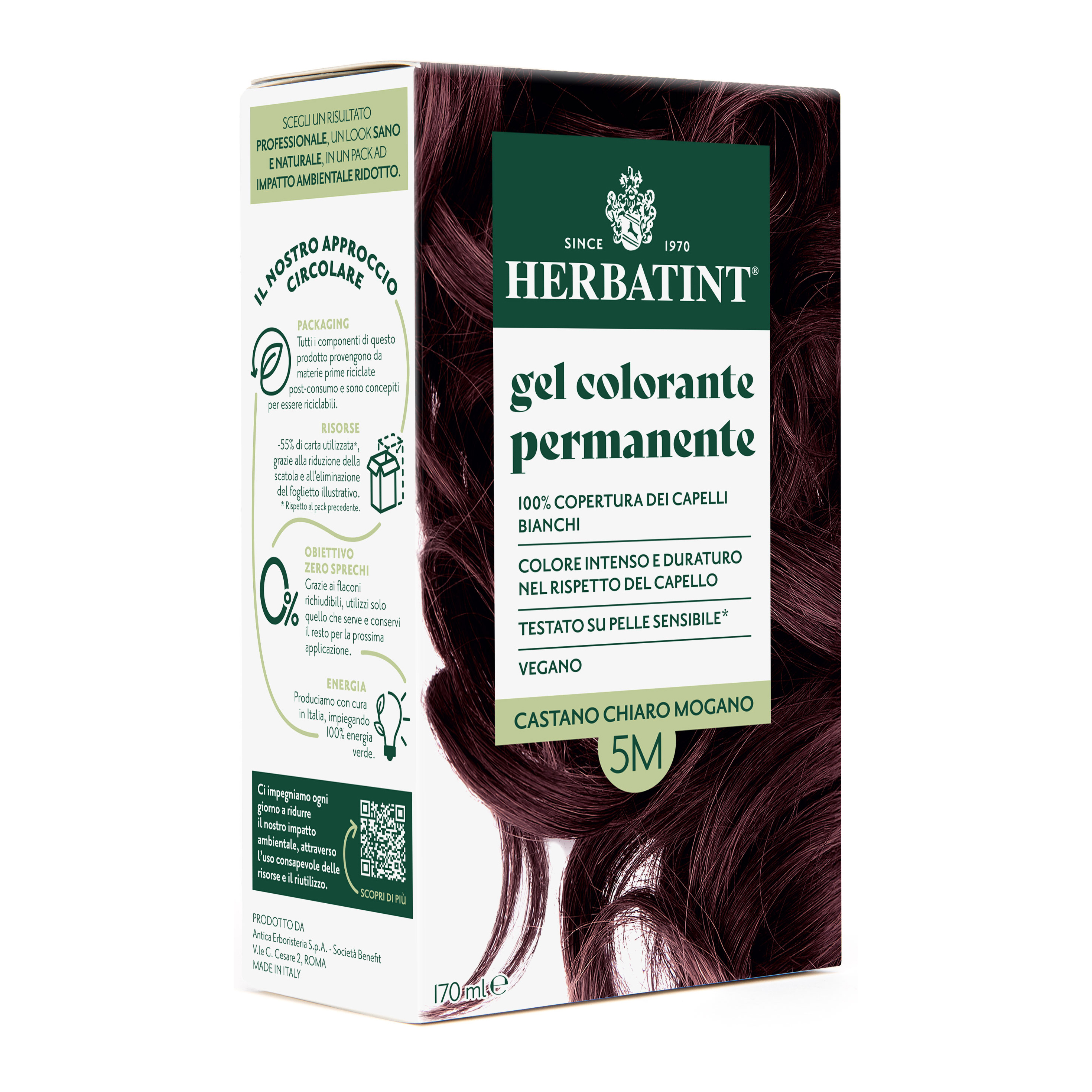 Herbatint Chiaro Gel Colorante Permanente N.5m Castano Mogano 170 Ml - Immagine 3