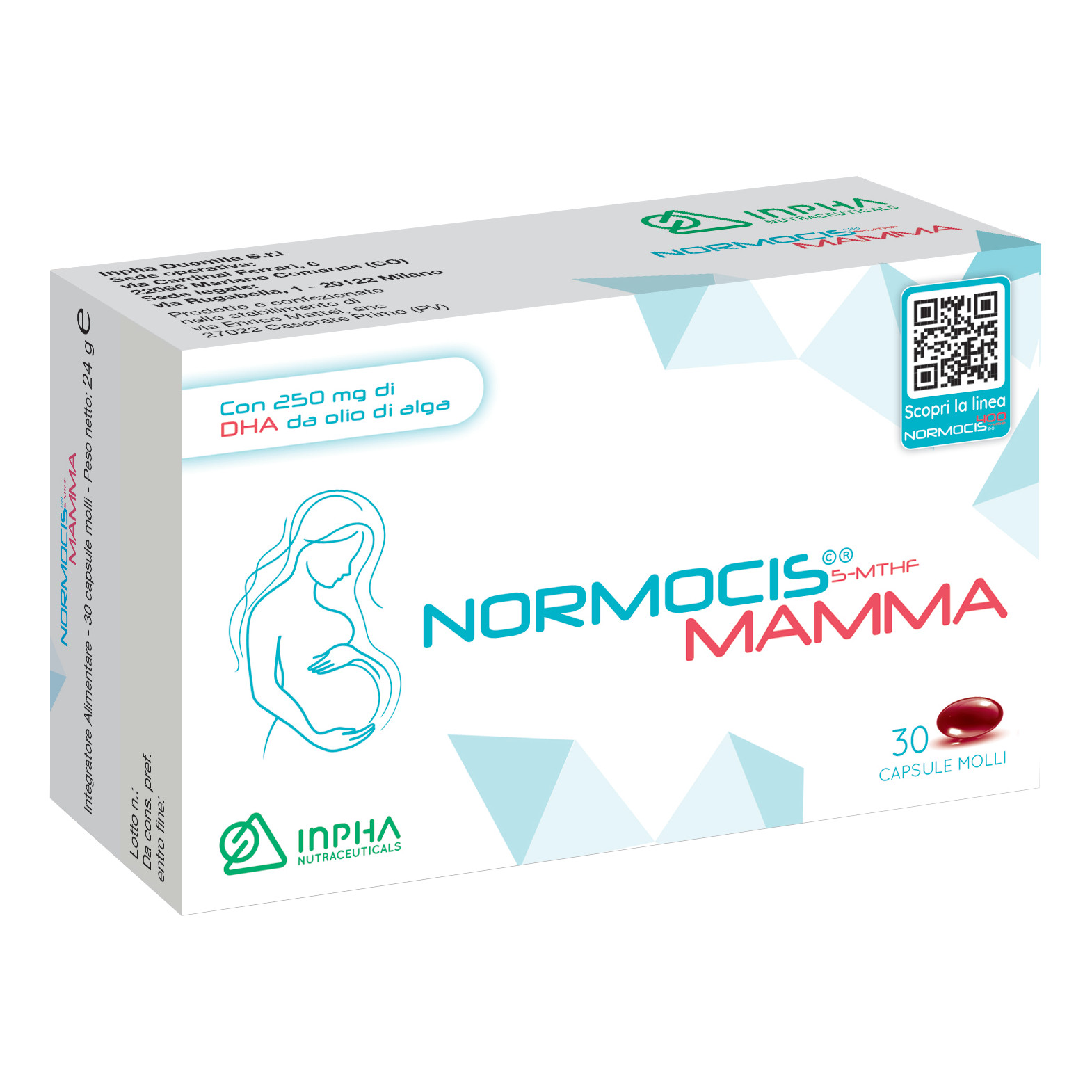 Inpha Duemila Normocis Mamma Integratore Gravidanza 30 Soft Gel - Immagine 9