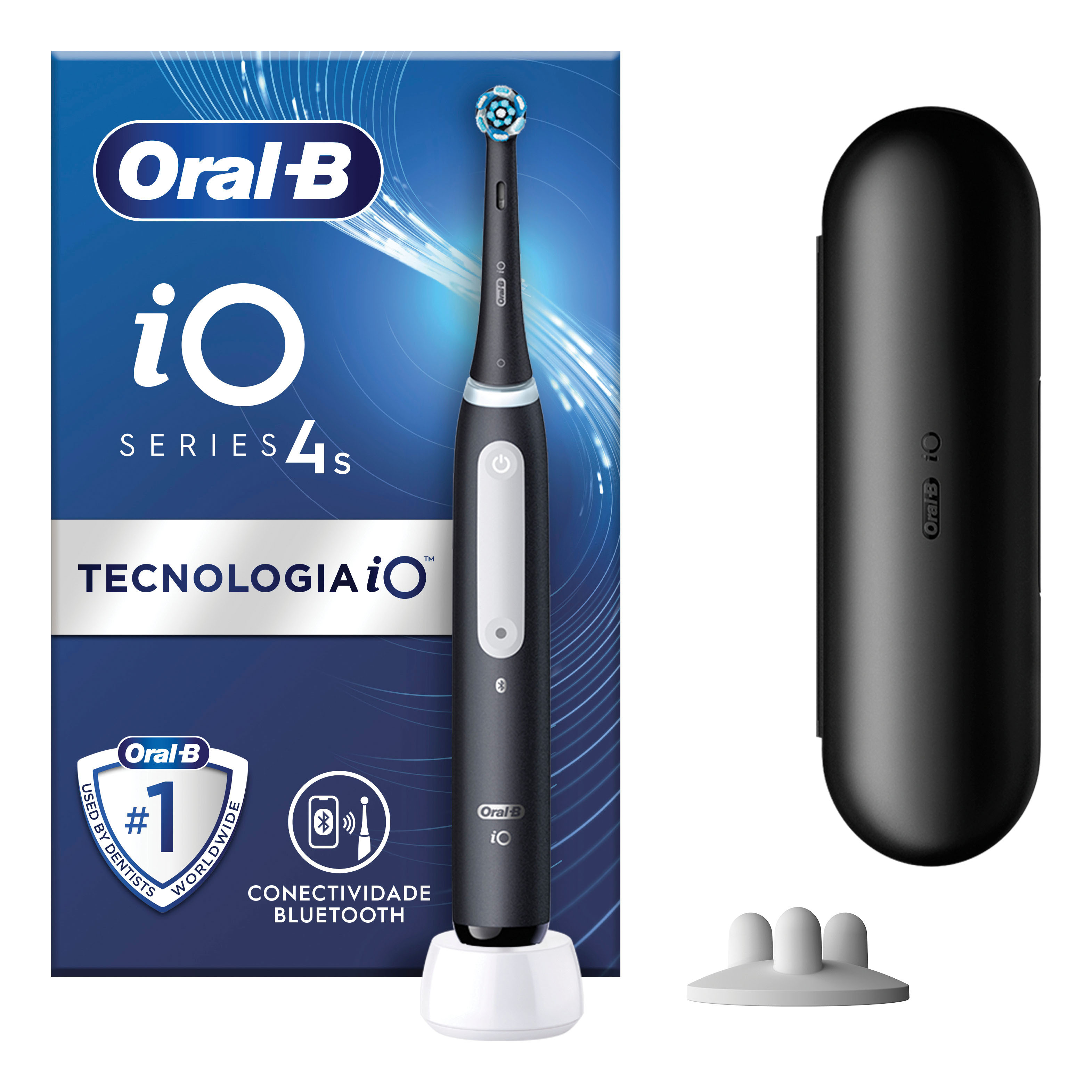 Procter & Gamble Srl Oralb Io 4 Nero Spazzolino Elettrico + Travel Case + Porta Refill - Immagine 4