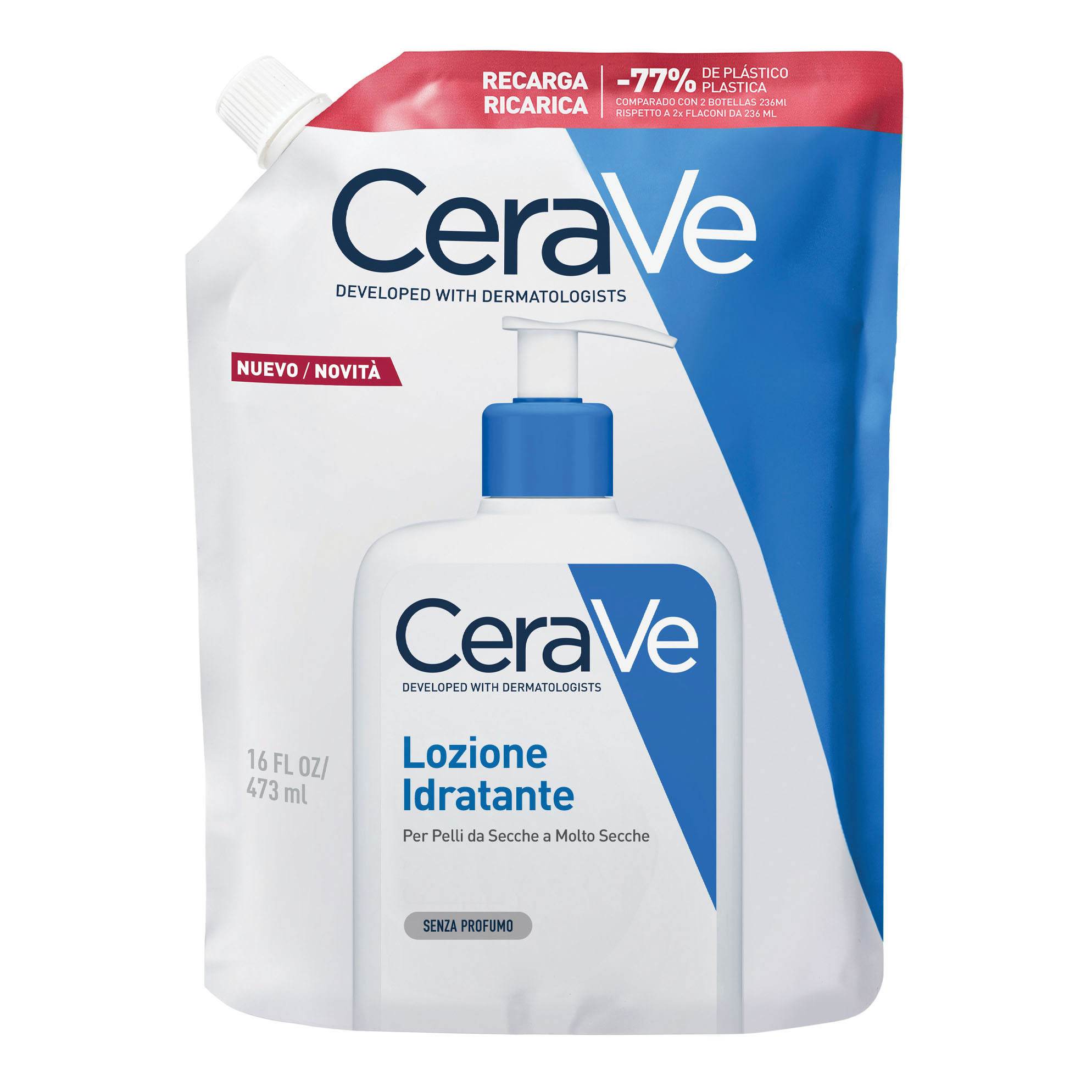 Lozione Idratante Refill - Cera Ve - Ricarica flacone - Ricarica lozione idratante per pelli secche